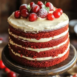 Um einen köstlichen Roten Samtkuchen zu zaubern, brauchst du folgende Zutaten: - 2 ½ Tassen Allzweckmehl - 1 ½ Tassen Zucker - 1 Tasse Pflanzenöl - 1 Tasse Buttermilch, zimmerwarm - 3 große Eier, zimmerwarm - 2 Esslöffel rote Lebensmittelfarbe - 1 Teelöffel Vanilleextrakt - 1 Teelöffel Natron - 1 Teelöffel Salz - 1 Esslöffel Weißweinessig - ½ Tasse ungesüßtes Kakaopulver Frosting: - 225 g Frischkäse, weich - 113 g ungesalzene Butter, weich - 4 Tassen Puderzucker - 1 Teelöffel Vanilleextrakt - 1-2 Esslöffel Milch (falls benötigt für die Konsistenz) Zwei Zutaten machen den Roten Samtkuchen besonders. Die rote Lebensmittelfarbe gibt dem Kuchen seine markante Farbe. Sie sorgt für den auffälligen Look. Buttermilch ist die zweite wichtige Zutat. Sie macht den Teig weich und saftig. Durch die Buttermilch wird der Kuchen zart und locker. Wenn du eine vegane Version des Roten Samtkuchens möchtest, kannst du Eier durch Apfelmus oder Leinsamen ersetzen. Verwende pflanzliche Milch anstelle von Buttermilch. Für glutenfreie Optionen tausche das Mehl gegen eine glutenfreie Mischung aus. So kannst du den Kuchen an deine Ernährung anpassen. Für das vollständige Rezept, schau dir das [Full Recipe] an. Heizen Sie Ihren Ofen auf 175°C vor. Fetten Sie zwei runde Kuchenformen gut ein. Bestäuben Sie die Formen mit etwas Mehl. Dies hilft, dass der Kuchen nicht kleben bleibt. In einer Schüssel vermischen Sie das Mehl, Kakaopulver, Natron und Salz. Rühren Sie die trockenen Zutaten gut um. In einer anderen großen Schüssel geben Sie das Pflanzenöl und den Zucker. Vermischen Sie sie, bis sie gut kombiniert sind. Fügen Sie die Eier einzeln hinzu und rühren Sie nach jeder Zugabe gut. Dann geben Sie die Buttermilch, den Vanilleextrakt, die rote Lebensmittelfarbe und den Weißweinessig in die Mischung. Rühren Sie alles gut, bis die Mischung glatt ist. Fügen Sie nun die trockenen Zutaten nach und nach zu den nassen Zutaten hinzu. Rühren Sie nur so lange, bis alles gut vermischt ist. Vermeiden Sie es, zu viel zu rühren. Teilen Sie den Teig gleichmäßig auf die Formen auf. Backen Sie die Kuchen für 25-30 Minuten. Überprüfen Sie mit einem Zahnstocher, ob der Kuchen fertig ist. Lassen Sie die Kuchen zehn Minuten in den Formen abkühlen. Übertragen Sie sie dann auf ein Kuchengitter, um vollständig abzukühlen. Für das vollständige Rezept schauen Sie sich den dekadenten roten Samtkuchen mit Frischkäse-Frosting an! Um einen perfekten Teig für den roten Samtkuchen zu bekommen, achte auf die folgenden Punkte: - Verwende zimmerwarme Zutaten. Dies hilft, dass sich die Zutaten besser vermischen. - Mische die trockenen Zutaten gut, bevor du sie hinzufügst. So verteilen sich die Zutaten gleichmäßig. - Füge die trockenen Zutaten nach und nach zur nassen Mischung hinzu. Das verhindert Klumpenbildung. - Rühre nur so lange, bis alles verbunden ist. Übermixen macht den Teig trocken. Beim Backen kann viel schiefgehen. Hier sind einige häufige Fehler und wie man sie vermeidet: - Zu hohe Temperatur: Stelle sicher, dass der Ofen genau eingestellt ist. Zu hohe Hitze kann den Kuchen verbrennen. - Nicht genug abkühlen: Lasse den Kuchen nach dem Backen genügend Zeit zum Abkühlen. So bleibt er saftig und bricht nicht. - Falsche Zutaten: Benutze die genauen Zutaten aus der Rezeptbeschreibung. Abweichungen können den Geschmack verändern. Um den roten Samtkuchen frisch zu halten, befolge diese Tipps: - Lagere den Kuchen in einem luftdichten Behälter. So bleibt er weich und feucht. - Stelle ihn an einen kühlen, trockenen Ort, fern von direkter Sonne. - Im Kühlschrank hält der Kuchen länger, aber lass ihn vor dem Servieren auf Raumtemperatur kommen. - Du kannst ihn auch einfrieren. Wickele ihn gut ein, um Frostschäden zu vermeiden. Für die vollständige Zubereitung schau dir das [Full Recipe] an. {{image_4}} Es ist einfach, einen leckeren roten Samtkuchen vegan zu machen. Anstelle von Eiern können Sie Apfelmus oder Banane verwenden. Verwenden Sie auch Pflanzenmilch anstelle von Buttermilch. Fügen Sie einen Esslöffel Zitronensaft hinzu, um die Säure zu erhöhen. Für das Frosting nutzen Sie veganen Frischkäse und vegane Butter. So bleibt der Geschmack lecker und die Textur weich. Wenn Sie glutenfrei backen möchten, tauschen Sie das Allzweckmehl gegen eine glutenfreie Mehlmischung aus. Achten Sie darauf, dass die Mischung Xanthan enthält, um die Textur zu verbessern. Überprüfen Sie auch das Kakaopulver, da einige Marken Gluten enthalten. Mit dieser Anpassung bleibt der Kuchen saftig und geschmackvoll. Die Dekoration macht den Kuchen besonders. Für eine Geburtstagsfeier können Sie frische Beeren oder essbaren Glitzer verwenden. Bei Hochzeiten ist eine schlichte Glasur mit Blumen oder Zuckerperlen schön. Für den Valentinstag passen Herzformen und rote Rosen. Lassen Sie Ihrer Kreativität freien Lauf und gestalten Sie den Kuchen nach Ihrem Anlass! Um den roten Samtkuchen frisch zu halten, bewahren Sie ihn an einem kühlen Ort auf. Ein luftdichter Behälter schützt vor Austrocknung. Stellen Sie sicher, dass der Kuchen nicht in direktem Sonnenlicht steht. Wenn der Kuchen mit Frosting versehen ist, ist die Kühlung am besten. Im Kühlschrank bleibt der Kuchen etwa fünf bis sieben Tage frisch. Wickeln Sie ihn gut ein, um Gerüche zu vermeiden. Im Gefrierfach kann der Kuchen bis zu drei Monate gelagert werden. Teilen Sie den Kuchen in Portionen, bevor Sie ihn einfrieren. So können Sie leicht nur das nehmen, was Sie brauchen. Um den Kuchen wieder aufzuwärmen, lassen Sie ihn zuerst auf Raumtemperatur kommen. Nutzen Sie einen Ofen bei niedriger Temperatur, um die Feuchtigkeit zu erhalten. Decken Sie den Kuchen leicht mit Folie ab, damit er nicht austrocknet. So bleibt er lecker und saftig. Für das vollständige Rezept, schauen Sie in den Abschnitt „Full Recipe“. Um die Farbe Ihres Red Velvet Cakes zu intensivieren, verwenden Sie mehr rote Lebensmittelfarbe. Beginnen Sie mit 2 Esslöffeln und fügen Sie nach Bedarf mehr hinzu. Eine hochwertige, gelartige Lebensmittelfarbe sorgt für ein besseres Ergebnis. Mischen Sie die Farbe gut in die nassen Zutaten, damit sie gleichmäßig verteilt wird. Ja, Sie können den Frischkäse im Frosting ersetzen. Eine gute Alternative ist griechischer Joghurt. Er hat einen ähnlichen Geschmack, ist aber leichter. Sie können auch Buttercreme verwenden, wenn Sie eine süßere Option möchten. Achten Sie darauf, die Konsistenz des Frostings anzupassen, falls nötig. Zu Red Velvet Cake passen viele Getränke und Früchte. Ein milder Kaffee oder ein süßer Wein sind gute Wahl. Frische Beeren wie Himbeeren oder Erdbeeren ergänzen den Geschmack perfekt. Sie bringen auch Farbe auf den Teller und machen das Dessert noch schöner. Der Rote Samtkuchen ist ein echter Klassiker. Wir haben alle Zutaten im Detail besprochen, einschließlich besonderer Varianten wie vegan und glutenfrei. Ich habe auch eine Schritt-für-Schritt-Anleitung zum Backen bereitgestellt, um dir zu helfen, Fehler zu vermeiden. Tipps zur Lagerung und Dekoration machen dein Backerlebnis perfekt. Denke daran, die richtige Farbe und die besten Begleiter zu wählen. Mit diesen Informationen kannst du deinen eigenen unwiderstehlichen Roten Samtkuchen schaffen und jeden Anlass noch spezieller machen.