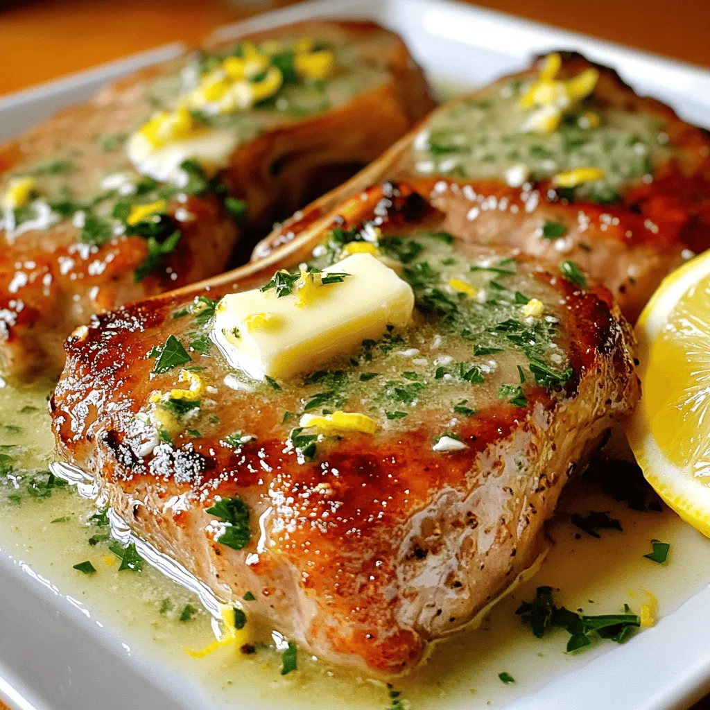 Für die perfekten Schweinekoteletts brauchst du einige Hauptzutaten. Hier sind sie: - 4 Schweinekoteletts mit Knochen (ca. 2,5 cm dick) - 4 Knoblauchzehen, fein gehackt - 2 Esslöffel Olivenöl Die richtigen Gewürze machen einen großen Unterschied. Hier sind die, die du benötigen wirst: - 1 Teelöffel geräuchertes Paprikapulver - 1 Teelöffel getrockneter Oregano - 1 Teelöffel Salz - ½ Teelöffel schwarzer Pfeffer Für die köstliche Knoblauchsauce benötigst du noch ein paar zusätzliche Zutaten: - ½ Tasse Hühnerbrühe - 2 Esslöffel ungesalzene Butter - 2 Esslöffel frische Petersilie, gehackt - Abrieb von 1 Zitrone Mit diesen Zutaten hast du alles, was du brauchst, um deine Schweinekoteletts zubereiten. Die Mischung aus Gewürzen und frischen Zutaten sorgt für einen tollen Geschmack. Wenn du mehr über die Zubereitung erfahren möchtest, schau dir das Full Recipe an. Um die Koteletts lecker zu machen, beginne mit der Marinade. Mische Knoblauch, Olivenöl, Paprikapulver, Oregano, Salz und Pfeffer in einer Schüssel. Reibe diese Mischung auf die Schweinekoteletts. Lass sie mindestens 30 Minuten marinieren. Wenn du mehr Zeit hast, lass sie bis zu 2 Stunden im Kühlschrank. Dies gibt den Koteletts mehr Geschmack. Erhitze eine große Pfanne bei mittlerer bis hoher Hitze. Sobald die Pfanne heiß ist, lege die marinierten Koteletts hinein. Brate sie 4-5 Minuten auf jeder Seite an. Achte darauf, dass sie eine goldbraune Kruste bekommen. Die innere Temperatur sollte 63°C erreichen. Wenn die Pfanne voll ist, brate die Koteletts in Portionen. So werden sie gleichmäßig gar. Nimm die Koteletts aus der Pfanne und lege sie auf einen Teller. Decke sie mit Alufolie ab, damit sie warm bleiben. Gib nun die Hühnerbrühe in die Pfanne. Rühre, um die leckeren Rückstände vom Boden zu lösen. Lass die Brühe 3 Minuten köcheln. Füge dann die Butter, Petersilie und Zitronenabrieb hinzu. Rühre, bis die Butter schmilzt und alles gut vermischt ist. Diese Sauce wird die Koteletts perfekt ergänzen. Lege die Koteletts zurück in die Pfanne. Löffle die Knoblauch-Kräuter-Butter-Sauce großzügig über die Koteletts. Lass sie eine weitere Minute zusammen erhitzen. Serviere die Schweinekoteletts heiß, mit der restlichen Sauce darüber. Für die Präsentation lege die Koteletts auf einen Teller. Garniere sie mit zusätzlicher gehackter Petersilie und einem Zitronenschnitz. So sieht das Gericht frisch und einladend aus. Du findest das gesamte Rezept im Abschnitt 