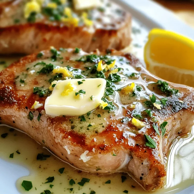 Für die perfekten Schweinekoteletts brauchst du einige Hauptzutaten. Hier sind sie: - 4 Schweinekoteletts mit Knochen (ca. 2,5 cm dick) - 4 Knoblauchzehen, fein gehackt - 2 Esslöffel Olivenöl Die richtigen Gewürze machen einen großen Unterschied. Hier sind die, die du benötigen wirst: - 1 Teelöffel geräuchertes Paprikapulver - 1 Teelöffel getrockneter Oregano - 1 Teelöffel Salz - ½ Teelöffel schwarzer Pfeffer Für die köstliche Knoblauchsauce benötigst du noch ein paar zusätzliche Zutaten: - ½ Tasse Hühnerbrühe - 2 Esslöffel ungesalzene Butter - 2 Esslöffel frische Petersilie, gehackt - Abrieb von 1 Zitrone Mit diesen Zutaten hast du alles, was du brauchst, um deine Schweinekoteletts zubereiten. Die Mischung aus Gewürzen und frischen Zutaten sorgt für einen tollen Geschmack. Wenn du mehr über die Zubereitung erfahren möchtest, schau dir das Full Recipe an. Um die Koteletts lecker zu machen, beginne mit der Marinade. Mische Knoblauch, Olivenöl, Paprikapulver, Oregano, Salz und Pfeffer in einer Schüssel. Reibe diese Mischung auf die Schweinekoteletts. Lass sie mindestens 30 Minuten marinieren. Wenn du mehr Zeit hast, lass sie bis zu 2 Stunden im Kühlschrank. Dies gibt den Koteletts mehr Geschmack. Erhitze eine große Pfanne bei mittlerer bis hoher Hitze. Sobald die Pfanne heiß ist, lege die marinierten Koteletts hinein. Brate sie 4-5 Minuten auf jeder Seite an. Achte darauf, dass sie eine goldbraune Kruste bekommen. Die innere Temperatur sollte 63°C erreichen. Wenn die Pfanne voll ist, brate die Koteletts in Portionen. So werden sie gleichmäßig gar. Nimm die Koteletts aus der Pfanne und lege sie auf einen Teller. Decke sie mit Alufolie ab, damit sie warm bleiben. Gib nun die Hühnerbrühe in die Pfanne. Rühre, um die leckeren Rückstände vom Boden zu lösen. Lass die Brühe 3 Minuten köcheln. Füge dann die Butter, Petersilie und Zitronenabrieb hinzu. Rühre, bis die Butter schmilzt und alles gut vermischt ist. Diese Sauce wird die Koteletts perfekt ergänzen. Lege die Koteletts zurück in die Pfanne. Löffle die Knoblauch-Kräuter-Butter-Sauce großzügig über die Koteletts. Lass sie eine weitere Minute zusammen erhitzen. Serviere die Schweinekoteletts heiß, mit der restlichen Sauce darüber. Für die Präsentation lege die Koteletts auf einen Teller. Garniere sie mit zusätzlicher gehackter Petersilie und einem Zitronenschnitz. So sieht das Gericht frisch und einladend aus. Du findest das gesamte Rezept im Abschnitt "Full Recipe". Um perfekte Schweinekoteletts zu braten, achte auf die Marinade. Die Koteletts brauchen Zeit, um den Geschmack aufzunehmen. Marinier sie mindestens 30 Minuten, besser jedoch zwei Stunden. Erhitze die Pfanne gut, bevor du die Koteletts hinzufügst. So bekommst du eine schöne Kruste. Brate sie auf mittlerer bis hoher Hitze an. Nach 4-5 Minuten wendest du sie. Achte auf die Temperatur. Sie sollten 63°C erreichen, damit sie saftig sind. Die Wahl der Zutaten macht einen großen Unterschied. Frische Schweinekoteletts sind die beste Wahl. Sie sollten gut marmoriert sein. Achte auf frischen Knoblauch, denn er gibt der Sauce viel Geschmack. Verwende hochwertiges Olivenöl und frische Kräuter. Diese Zutaten bringen deine Koteletts auf ein neues Level. Auch der Zitronenabrieb sorgt für einen tollen Frischekick. Ein häufiger Fehler ist, die Koteletts zu früh zu wenden. Lass sie in Ruhe, damit sich die Kruste bildet. Ein anderer Fehler ist, die Koteletts zu überkochen. Wenn sie zu lange in der Pfanne sind, werden sie trocken. Überfülle die Pfanne nicht. Das verringert die Hitze und führt zu ungleichmäßigem Garen. Folge der Anleitung im [Full Recipe], um diese Fehler zu vermeiden. {{image_4}} Ich liebe es, die Marinade für die Schweinekoteletts zu variieren. Du kannst zum Beispiel Honig oder Senf hinzufügen, um einen süßen oder würzigen Kick zu bekommen. Für eine asiatische Note mische Sojasauce und Ingwer in die Marinade. Diese kleinen Anpassungen machen die Koteletts noch interessanter. Du kannst auch frische Kräuter wie Rosmarin oder Thymian verwenden. Sie verleihen dem Gericht einen frischen Geschmack. Die Wahl der Beilagen ist wichtig. Du kannst gebratene Kartoffeln oder einen einfachen Salat servieren. Auch gedünstetes Gemüse passt gut dazu. Für etwas mehr Pfiff probiere einen Kartoffelgratin oder gebackene Süßkartoffeln. Reis mit Kräutern ist auch eine tolle Wahl. Diese Beilagen ergänzen die Aromen der Koteletts und machen das Essen komplett. Die Knoblauchsauce kann man auf viele Arten abwandeln. Du kannst Parmesan für einen cremigen Geschmack hinzufügen. Eine Prise Chili bringt etwas Schärfe in die Sauce. Wenn du es frischer magst, füge Zitronensaft oder frischen Schnittlauch hinzu. Diese Varianten machen die Sauce noch vielseitiger. Probiere sie aus und finde deine Lieblingskombination. Für das vollständige Rezept schau dir die Details an. Sie können die Reste der Schweinekoteletts einfach aufbewahren. Lassen Sie die Koteletts zuerst auf Raumtemperatur abkühlen. Verpacken Sie sie dann in einem luftdichten Behälter oder wickeln Sie sie in Frischhaltefolie ein. Diese Methode hält die Koteletts frisch und saftig. Die Knoblauchsauce kann ebenfalls in einem separaten Behälter aufbewahrt werden. So bleibt der Geschmack intensiv. Wenn Sie die Koteletts länger aufbewahren möchten, können Sie sie einfrieren. Wickeln Sie die Koteletts gut in Alufolie oder Gefrierbeutel. Achten Sie darauf, die Luft herauszudrücken, um Gefrierbrand zu vermeiden. So bleiben sie bis zu drei Monate haltbar. Zum Auftauen legen Sie die Koteletts einfach über Nacht in den Kühlschrank. So bleibt die Qualität erhalten. Im Kühlschrank können die Schweinekoteletts bis zu drei Tage frisch bleiben. Stellen Sie sicher, dass sie gut verpackt sind, um Gerüche aus dem Kühlschrank zu vermeiden. Wenn Sie die Koteletts länger aufbewahren möchten, ist das Einfrieren die bessere Wahl. Bei richtiger Lagerung bleibt der Geschmack der Koteletts und der Sauce erhalten. Ich empfehle, die Schweinekoteletts mindestens 30 Minuten zu marinieren. Für einen intensiveren Geschmack können Sie sie bis zu 2 Stunden im Kühlschrank ruhen lassen. Das gibt dem Fleisch Zeit, die Aromen aufzunehmen und wird das Gericht viel schmackhafter machen. Um die Garstufe zu überprüfen, nutzen Sie ein Fleischthermometer. Die ideale Innentemperatur für Schweinekoteletts beträgt 63°C. Stechen Sie das Thermometer in den dicksten Teil des Koteletts. Wenn es diese Temperatur erreicht, sind die Koteletts perfekt gegart und bereit zum Servieren. Es gibt viele köstliche Beilagen, die gut zu Schweinekoteletts passen. Sie können zum Beispiel - gedämpftes Gemüse - Kartoffelpüree - gebratene Kartoffeln - einen frischen Salat servieren. Jede dieser Beilagen ergänzt die Aromen der Knoblauchsauce wunderbar. Wenn Sie mehr Ideen brauchen, schauen Sie sich das Full Recipe an. Schweinekoteletts sind einfach zuzubereiten und schmecken großartig. Wir haben die Hauptzutaten, Gewürze und die perfekte Sauce besprochen. Ich habe eine Schritt-für-Schritt-Anleitung gegeben, um sicherzustellen, dass deine Koteletts stets zart und saftig sind. Mit Tipps und Variationen kannst du das Gericht nach deinem Geschmack anpassen. Denke daran, wie du die Reste aufbewahrst, um Verschwendung zu vermeiden. Mit diesen Informationen verwandelst du jeden Abend in ein Genuss-Erlebnis. Viel Spaß beim Kochen!