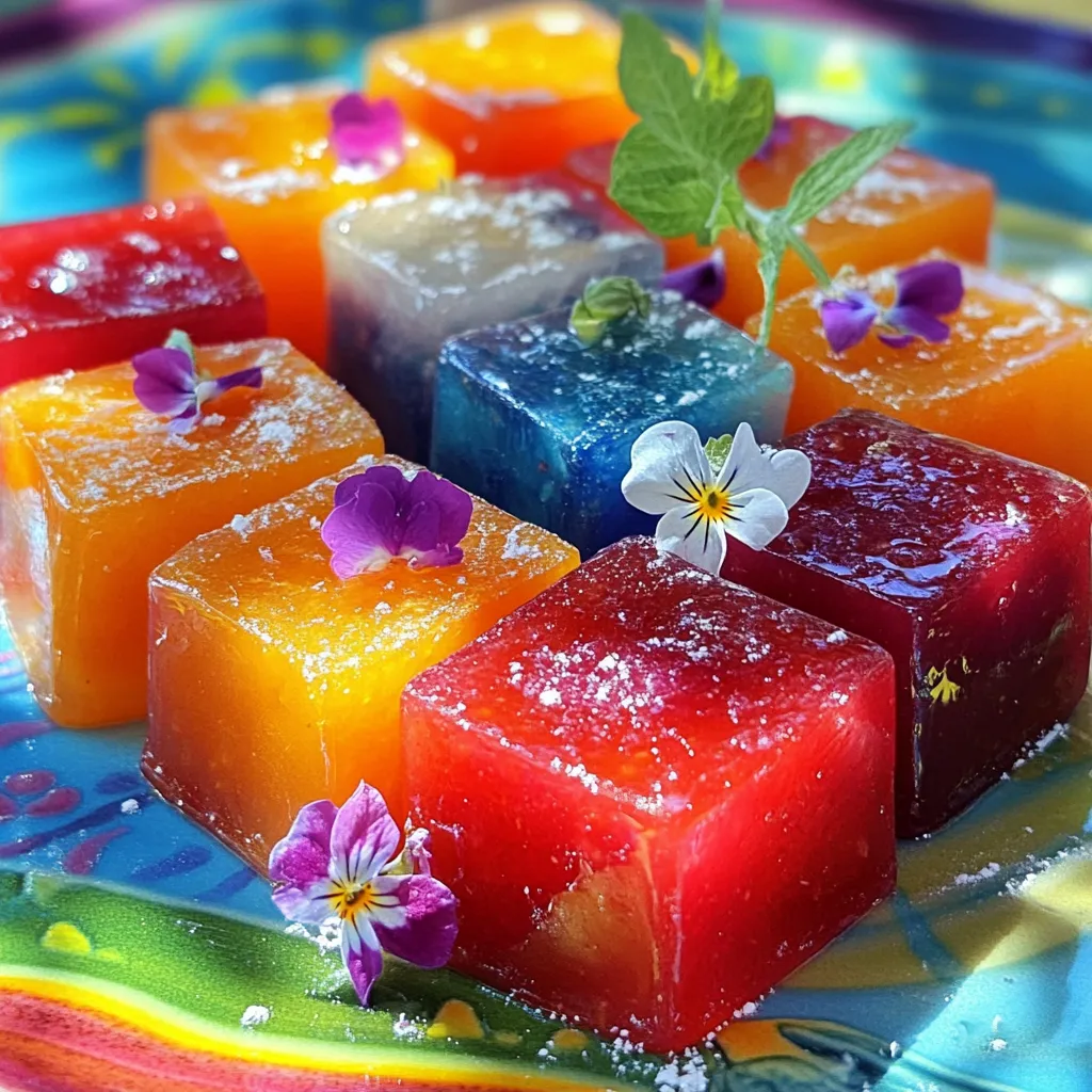 Um die besten Fruchtbonbons zu machen, brauchst du einige einfache Zutaten. Hier sind die Hauptzutaten, die du benötigst: - 2 Tassen püriertes Obst (z. B. Erdbeeren, Mangos und Heidelbeeren) - 1/4 Tasse Honig oder Ahornsirup - 2 Esslöffel Zitronensaft - 1/4 Tasse Gelatine (oder Pektin für eine vegane Option) - 1/2 Tasse Wasser - Eine Prise Salz Diese Zutaten sorgen für einen fruchtigen und süßen Geschmack. Das pürierte Obst bringt die natürliche Süße. Die Gelatine gibt den Bonbons die richtige Textur. Wenn du nicht mit Honig oder Ahornsirup süßen möchtest, gibt es viele Alternativen. Du kannst zum Beispiel Agavendicksaft oder Kokosblütenzucker verwenden. Diese Süßstoffe haben ihren eigenen Geschmack und können die Bonbons interessant machen. Achte darauf, die Menge leicht anzupassen, da sie unterschiedlich süß sind. Für vegane Fruchtbonbons kannst du Pektin anstelle von Gelatine verwenden. Pektin ist pflanzlich und ergibt eine schöne Konsistenz. Wenn du die Fruchtbonbons zuckerfrei machen möchtest, nutze Stevia oder Erythrit. Diese Optionen sind süß, ohne zusätzlichen Zucker. Sie sind ideal für spezielle Diäten oder wenn du deinen Zuckerkonsum reduzieren willst. Mit diesen Zutaten kannst du gesunde und schmackhafte Fruchtbonbons zubereiten. Wenn du das Rezept befolgen möchtest, schau dir die Full Recipe an. Zuerst sammeln Sie alle Zutaten. Ich empfehle, alles bereit zu haben. Das macht den Prozess einfacher. Sie brauchen: - 2 Tassen püriertes Obst (Erdbeeren, Mangos und Heidelbeeren) - 1/4 Tasse Honig oder Ahornsirup - 2 Esslöffel Zitronensaft - 1/4 Tasse Gelatine (oder Pektin für eine vegane Option) - 1/2 Tasse Wasser - Eine Prise Salz Stellen Sie sicher, dass Sie einen Mixer und einen kleinen Topf bereit haben. Eine Silikonform ist auch hilfreich. So können Sie die Bonbons später leicht herausnehmen. Jetzt beginnen wir mit dem Obstpüree. Geben Sie die Früchte in den Mixer. Mixen Sie alles, bis es ganz glatt ist. Wenn Sie möchten, können Sie die Mischung durch ein Sieb gießen. So entfernen Sie Stücke und machen das Püree feiner. Der Geschmack wird intensiver, wenn die Früchte frisch sind. Sie können auch gefrorene Früchte verwenden. Lassen Sie sie vorher auftauen. Dann sind sie auch gut für das Püree. In einem kleinen Topf mischen Sie Wasser und den Süßstoff. Erhitzen Sie alles bei mittlerer Hitze. Rühren Sie gut um, bis sich der Süßstoff auflöst. Fügen Sie dann langsam die Gelatine hinzu. Rühren Sie weiter, bis keine Klumpen mehr vorhanden sind. Nehmen Sie den Topf vom Herd, wenn die Mischung glatt ist. Jetzt geben Sie das Obstpüree und den Zitronensaft dazu. Rühren Sie alles gut um. Die Mischung sollte jetzt schön glatt sein. Gießen Sie die Mischung in die Silikonform oder die Auflaufform. Lassen Sie sie für 4 bis 6 Stunden im Kühlschrank. So werden die Snacks fest. Sie können die Fruchtbonbons nach dem Kühlen leicht aus der Form nehmen. Oder schneiden Sie sie in gleichmäßige Stücke, wenn Sie eine Auflaufform verwendet haben. Genießen Sie Ihre fruchtigen Kaubonbons! Wenn Sie Fruchtbonbons machen, gibt es einige Fehler, die leicht passieren können. Ein häufiger Fehler ist, die Gelatine nicht richtig zu lösen. Stellen Sie sicher, dass das Wasser warm genug ist. Rühren Sie gut, bis keine Klümpchen mehr vorhanden sind. Ein weiterer Fehler ist, das Obstpüree zu dick zu machen. Halten Sie die Konsistenz glatt und flüssig, damit die Bonbons schön werden. Bewahren Sie Ihre Fruchtbonbons in einem luftdichten Behälter auf. So bleiben sie frisch. Lagern Sie sie im Kühlschrank, wo sie bis zu zwei Wochen halten. Wenn Sie die Bonbons länger lagern wollen, können Sie sie auch einfrieren. Achten Sie darauf, sie in einer geeigneten Verpackung zu lagern, um Gefrierbrand zu vermeiden. Eine schöne Präsentation macht die Bonbons noch besser! Legen Sie die Fruchtbonbons auf einen bunten Teller. Sie können auch eine lustige Lunchbox verwenden. Um die Snackpräsentation aufzupeppen, streuen Sie essbare Blüten darüber. Das sieht nicht nur gut aus, sondern macht auch Spaß! {{image_4}} Du kannst viele Früchte verwenden, um deine Fruchtbonbons zu machen. Erdbeeren, Mangos und Heidelbeeren sind ein guter Start. Aber du kannst auch Äpfel, Birnen oder Pfirsiche ausprobieren. Mixe verschiedene Obstsorten, um neue Geschmäcker zu entdecken. Achte darauf, dass die Früchte reif sind. Reife Früchte haben mehr Süße und Geschmack. Um den Bonbons mehr Geschmack zu geben, füge Gewürze oder Extrakte hinzu. Vanilleextrakt macht die Bonbons süßer. Zimt verleiht einen warmen, herbstlichen Geschmack. Du kannst auch ein wenig Ingwer für eine scharfe Note verwenden. Experimentiere mit verschiedenen Kräutern wie Minze oder Basilikum. Diese Geschmäcker geben deinem Snack eine interessante Wendung. Die Konsistenz deiner Fruchtbonbons ist wichtig. Du kannst Gelatine verwenden, aber auch Pektin oder Agar-Agar sind gute Alternativen. Pektin macht die Bonbons fester und ist ideal für vegane Rezepte. Agar-Agar ist pflanzlich und hat eine ähnliche Wirkung. Experimentiere mit der Menge, um die perfekte Konsistenz zu finden. So kannst du die Bonbons ganz nach deinem Geschmack anpassen. Bewahre die Fruchtbonbons in einem luftdichten Behälter auf. Das hält sie frisch. Ein Kühlschrank ist der beste Ort dafür. Stelle sicher, dass die Bonbons nicht mit Feuchtigkeit in Berührung kommen. So bleiben sie weich und lecker. Verwende ein sauberes, trockenes Tuch, um die Bonbons abzudecken, wenn du sie nicht sofort isst. Die Fruchtbonbons sind bis zu zwei Wochen haltbar. Achte darauf, sie regelmäßig zu prüfen. Wenn sie nach einer Weile austrocknen, kannst du sie wiederbeleben. Halte die Bonbons in der Originalform oder schneide sie in kleine Stücke. So kannst du sie besser portionieren und genießen. Wenn die Bonbons hart werden, kannst du sie leicht wiederbeleben. Lege sie für ein paar Minuten in warmes Wasser. Achte darauf, dass sie nicht zu lange darin bleiben. Alternativ kannst du sie auch für kurze Zeit in die Mikrowelle stellen. Das macht sie wieder weich und genussbereit. So bleiben deine selbstgemachten Fruchtbonbons lecker und frisch. Sie können die Fruchtbonbons bis zu zwei Wochen im Kühlschrank aufbewahren. Lagern Sie sie in einem luftdichten Behälter. So bleiben sie frisch und lecker. Wenn Sie die Fruchtbonbons richtig lagern, bleibt ihre Textur am besten. Ja, Sie können die Fruchtbonbons einfrieren. Schneiden Sie sie in Stücke und lagern Sie sie in einem gefrierfesten Behälter. Achten Sie darauf, dass Sie sie gut verpacken. So vermeiden Sie Gefrierbrand. Zum Auftauen legen Sie sie einfach in den Kühlschrank. Ja, diese Fruchtbonbons sind eine gesunde Wahl. Sie enthalten frisches Obst und weniger Zucker. Im Vergleich zu gekauften Snacks sind sie frei von künstlichen Zusatzstoffen. Sie können die Süße anpassen und gesunde Zutaten verwenden. Diese Fruchtbonbons sind ein nahrhafter Snack für Kinder und Erwachsene. Selbstgemachte Fruchtbonbons sind einfach und lecker. Wir haben die Hauptzutaten besprochen und Alternativen vorgestellt. Du kannst vegane Optionen nutzen und alles nach deinem Geschmack anpassen. Die Schritt-für-Schritt-Anleitung macht die Zubereitung leicht. Mit unseren Tipps vermeidest du Fehler und präsentierst deine Snacks schön. Probiere verschiedene Früchte und Geschmacksrichtungen aus. Denk daran, die Bonbons richtig aufzubewahren, damit sie lange frisch bleiben. Diese Leckereien sind nicht nur gesund, sondern auch eine tolle Snack-Option. Mach weiter und genieße deine selbstgemachten Fruchtbonbons!