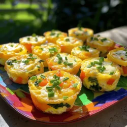 Veggie and Cheese Omelet Bites Köstlicher Snack 3 - Eier und Milch für die Basis: Die Eier sind das Herzstück dieser Happen. Sie liefern die Struktur und den Proteinanteil. Milch macht die Mischung cremig und leicht. Verwende sechs große Eier und eine halbe Tasse Milch, um die perfekte Basis zu schaffen.