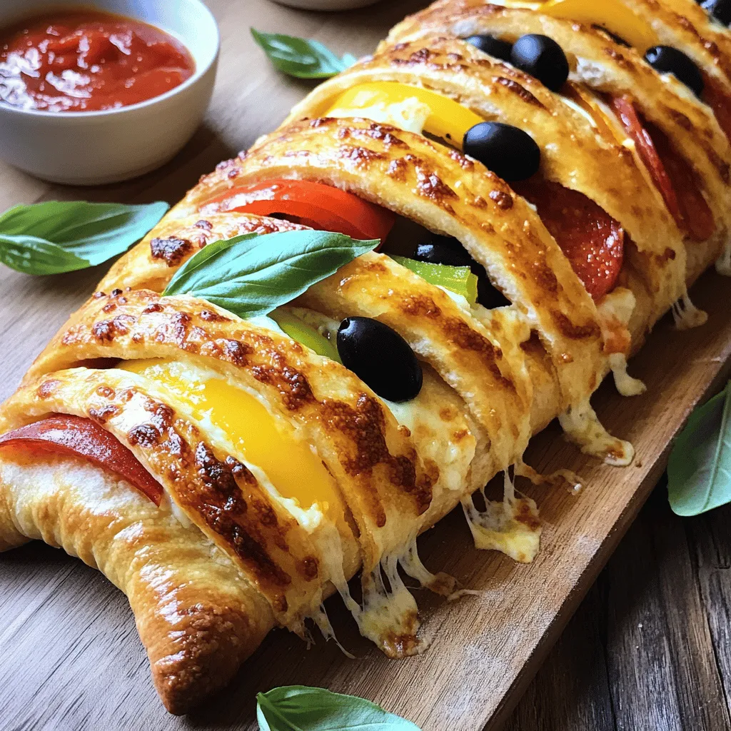 Um einen leckeren Stromboli zu machen, brauchst du einige Hauptzutaten. Hier ist, was du benötigst: - 450 g Pizzateig (gekauft oder selbstgemacht) - 240 ml Marinara-Sauce - 180 g geriebener Mozzarella-Käse - 120 g in Scheiben geschnittener Pepperoni - 120 g in Scheiben geschnittene Paprika (beliebige Farbe) - 120 g in Scheiben geschnittene schwarze Oliven Diese Zutaten geben deinem Stromboli den besten Geschmack. Der Pizzateig ist die Basis. Er hält die Füllung zusammen und sorgt für eine knusprige Kruste. Die Marinara-Sauce bringt eine schöne Tomatennote. Um deinem Stromboli mehr Geschmack zu geben, sind Gewürze wichtig. Du brauchst folgende: - 1 Teelöffel getrockneter Oregano - 1 Teelöffel Knoblauchpulver - 1 Esslöffel Olivenöl Oregano gibt einen herzhaften Geschmack. Das Knoblauchpulver sorgt für eine tolle Note. Das Olivenöl hilft, die Oberseite goldbraun zu machen. Zusätzlich kannst du einige Beilagen verwenden, um dein Essen zu verbessern. Hier sind einige Ideen: - Frische Basilikumblätter zur Garnierung (optional) - Extra Marinara-Sauce zum Dippen Basilikum gibt deinem Stromboli einen frischen Geschmack. Die Marinara-Sauce ist perfekt zum Dippen. Diese Extras machen dein Gericht noch köstlicher. Du kannst die vollständige Anleitung in der [Full Recipe] finden. Zuerst heize deinen Ofen auf 200°C vor. Lege ein Backblech mit Backpapier aus. Das hilft, damit der Stromboli nicht kleben bleibt. Du kannst Pizzateig selbst machen oder ihn kaufen. Wenn du ihn selbst machst, lass ihn vorher ruhen. Rolle den Pizzateig auf einer bemehlten Fläche aus. Mach ein Rechteck, das etwa 1,5 cm dick ist. Verteile eine dünne Schicht Marinara-Sauce gleichmäßig auf dem Teig. Lass dabei einen Rand von 2,5 cm frei. Streue die Hälfte des Mozzarella über die Sauce. Lege dann Pepperoni, Paprika und Oliven gleichmäßig darauf. Gib den restlichen Mozzarella oben drauf und bestreue alles mit Oregano und Knoblauchpulver. Jetzt rolle den Teig vorsichtig auf. Achte darauf, dass die Füllung im Inneren bleibt. Drücke die Enden gut zusammen, um alles zu verschließen. Lege den gerollten Stromboli mit der Nahtseite nach unten auf das Backblech. Bestreiche die Oberseite mit dem geschlagenen Ei und träufle etwas Olivenöl darüber. Das hilft, dass er schön goldbraun wird. Schneide mit einem scharfen Messer kleine Schlitze in die Oberseite. So kann der Dampf entweichen. Backe den Stromboli 25-30 Minuten im Ofen, bis er goldbraun ist. Lass ihn nach dem Backen einige Minuten abkühlen. Danach schneide ihn in Stücke. Serviere ihn warm mit extra Marinara-Sauce zum Dippen. Garniere ihn nach Belieben mit frischem Basilikum. Du wirst sehen, wie lecker und einfach das ist! Für mehr Details schaue dir die [Full Recipe] an. Einer der häufigsten Fehler beim Stromboli ist zu viel Füllung. Wenn du überfüllst, kann der Teig nicht richtig backen. Achte darauf, die Füllung gleichmäßig zu verteilen und genug Platz am Rand zu lassen. Ein weiterer Fehler ist, den Teig nicht gut zu verschließen. Drücke die Ränder fest zusammen, damit die Füllung nicht ausläuft. Die Füllung macht dein Stromboli besonders lecker. Probiere verschiedene Käsesorten wie Cheddar oder Gouda aus. Du kannst auch Gemüse wie Zucchini oder Spinat hinzufügen. Für eine würzige Note sind Jalapeños oder Peperoni eine gute Wahl. Mixe deine Lieblingszutaten und finde die perfekte Kombination! Die Backzeit ist wichtig für das perfekte Ergebnis. Heize deinen Ofen vor dem Backen gut vor. Das sorgt für einen gleichmäßigen Garprozess. Achte darauf, dass dein Stromboli goldbraun wird. Das zeigt, dass er fertig ist. Wenn du unsicher bist, überprüfe die Unterseite. Sie sollte fest und leicht braun sein. So schmeckt dein Stromboli am besten! {{image_4}} Wenn du eine vegetarische Variante von Stromboli machen möchtest, hast du viele Möglichkeiten. Du kannst frisches Gemüse wie Spinat, Zucchini und Pilze verwenden. Diese Zutaten bringen viel Geschmack. Füge auch Feta-Käse oder Ricotta hinzu, um die Füllung cremig zu machen. Eine Kombination aus verschiedenen Käsesorten macht das Ganze noch besser. Stromboli ist sehr vielseitig. Du kannst die Füllungen nach deinem Geschmack anpassen. Probiere zum Beispiel Hähnchen mit BBQ-Sauce oder Schinken mit Ananas. Auch eine mexikanische Variante mit Bohnen, Mais und Jalapeños ist lecker. Deine Kreativität kennt keine Grenzen! Für eine glutenfreie Option kannst du glutenfreien Pizzateig verwenden. Viele Marken bieten jetzt leckere glutenfreie Teige an. Achte darauf, die Füllungen glutenfrei zu halten. Bei der Wahl der Marinara-Sauce solltest du die Zutatenliste prüfen. So bleibt dein Essen für alle genießbar. Für mehr Details und spezifische Rezepte, schau dir das [Full Recipe] an. Um deinen Stromboli frisch zu halten, lass ihn zuerst auf Raumtemperatur abkühlen. Wickel ihn dann fest in Frischhaltefolie oder lege ihn in einen luftdichten Behälter. So bleibt der Geschmack und die Textur erhalten. Wenn du ihn länger aufbewahren möchtest, kannst du ihn auch in Aluminiumfolie einwickeln, um ihn vor Frost zu schützen. Um den Stromboli aufzuwärmen, heize deinen Ofen auf 180°C vor. Lege den Stromboli auf ein Backblech und backe ihn für etwa 10-15 Minuten. So wird er schön knusprig. Du kannst auch eine Mikrowelle verwenden, aber die Kruste wird nicht so knusprig. Erwärme ihn in der Mikrowelle für 1-2 Minuten, aber achte darauf, ihn nicht zu überhitzen. Im Kühlschrank hält der Stromboli etwa 3-4 Tage. Stelle sicher, dass er gut verpackt ist. Im Gefrierschrank kannst du ihn bis zu 3 Monate lagern. Zum Einfrieren schneide ihn in Portionen und wickel jede Portion einzeln ein. So kannst du einfach die Menge auftauen, die du möchtest. Die Zubereitung von Stromboli dauert etwa 15 Minuten. Das Backen braucht dann 25 bis 30 Minuten. Insgesamt benötigst du also ungefähr 45 Minuten, um ein köstliches Abendessen auf den Tisch zu bringen. Ja, du kannst den Teig im Voraus machen. Frischer Pizzateig lässt sich im Kühlschrank bis zu zwei Tage lagern. Du kannst auch Teig einfrieren. Achte darauf, ihn gut einzuwickeln, damit er nicht austrocknet. Als Dip empfehle ich Marinara-Sauce. Sie passt perfekt zu Stromboli und bringt zusätzlichen Geschmack. Du kannst auch andere Dips ausprobieren, wie Knoblauchbutter oder eine würzige Salsa. Stromboli ist einfach und lecker. Du hast nun alles, um es zuzubereiten. Wir haben die Hauptzutaten und die Schritte besprochen. Außerdem gibt es Tipps, um Fehler zu vermeiden. Denke an Variationen wie vegetarische oder glutenfreie Optionen. Achte auf die Lagerung und wie du Reste aufwärmst. Jetzt bist du bereit, deinen eigenen Stromboli zu kreieren und zu genießen. Viel Spaß beim Backen!