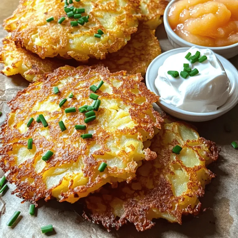 Die Hauptzutaten für Deutsche Kartoffelpuffer sind einfach und lecker. Hier sind die Zutaten, die du brauchst: