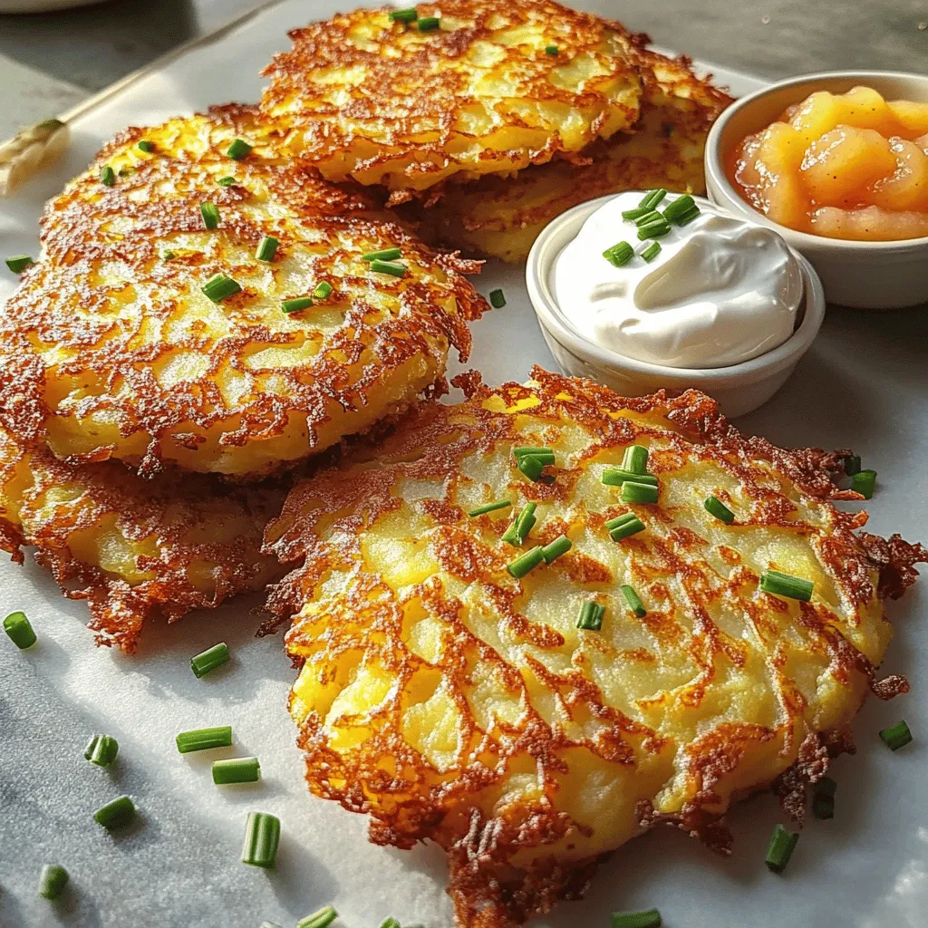 Die Hauptzutaten für Deutsche Kartoffelpuffer sind einfach und lecker. Hier sind die Zutaten, die du brauchst:
