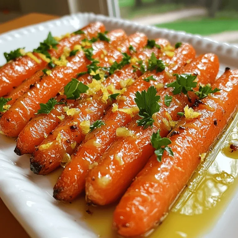 - 450 g Babykarotten (oder normale Karotten) - 3 Esslöffel Olivenöl - 4 Knoblauchzehen
