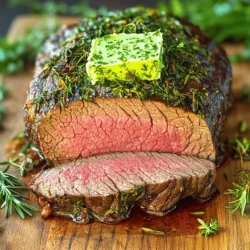 - 900 g Rinderfiletbraten - 2 Esslöffel Olivenöl - 1 Esslöffel Dijon-Senf - 1 Esslöffel Zitronensaft - Salz und schwarzer Pfeffer nach Geschmack Der Rinderfiletbraten ist das Herzstück dieses Gerichts. Er liefert den zarten Biss, den wir suchen. Olivenöl, Dijon-Senf und Zitronensaft helfen, das Fleisch zu würzen und ihm Geschmack zu geben. Salz und Pfeffer sind wichtig für die Grundwürze. - 125 g ungesalzene Butter, weich - 4 Knoblauchzehen, gehackt - 2 Esslöffel frischer Rosmarin, fein gehackt - 2 Esslöffel frischer Thymian, fein gehackt - 2 Esslöffel frische Petersilie, fein gehackt Die Kräuterbutter bringt das Gericht auf ein neues Level. Die weiche Butter dient als Basis. Der Knoblauch gibt einen kräftigen Geschmack. Frischer Rosmarin, Thymian und Petersilie bringen frische Aromen, die das Rinderfilet perfekt ergänzen. - 1 Teelöffel geräuchertes Paprikapulver Geräuchertes Paprikapulver fügt eine tiefere Note hinzu. Es macht die Kräuterbutter noch interessanter. Diese Gewürze machen das Gericht besonders und unvergesslich. Die Kombination dieser Aromen sorgt dafür, dass jeder Biss ein Genuss ist. Für die gesamte Zubereitung des Gerichts können Sie das Rezept in voller Länge hier finden: [Full Recipe]. Heize zuerst deinen Ofen auf 220°C vor. Das ist wichtig, damit der Rinderfiletbraten gleichmäßig gart. Während der Ofen vorheizt, bereite die Zutaten vor. Du brauchst frische Kräuter, Knoblauch und Butter. Alles sollte bereit sein, bevor du anfängst, um einen reibungslosen Ablauf zu gewährleisten. Um die Kräuterbutter zu machen, nimm eine mittelgroße Schüssel. Gib die weiche Butter hinein. Füge den gehackten Knoblauch, Rosmarin, Thymian und Petersilie hinzu. Streue auch Salz, Pfeffer und geräuchertes Paprikapulver dazu. Mische alles gut, bis die Kräuter gleichmäßig verteilt sind. Diese Butter bringt viel Geschmack ins Fleisch. Trockne den Rinderfiletbraten mit einem Küchentuch ab. Reibe das Fleisch mit Olivenöl, Dijon-Senf, Zitronensaft, Salz und Pfeffer ein. Achte darauf, dass das Fleisch gut gewürzt ist. Danach nimm die Kräuterbutter und trage sie großzügig auf das Rinderfilet auf. Achte darauf, dass das Fleisch gut eingekleidet ist. Das gibt eine tolle Kruste beim Braten. Erhitze etwas Olivenöl in einer großen, ofenfesten Pfanne bei mittlerer bis hoher Hitze. Wenn das Öl heiß ist, lege das Rinderfilet hinein. Brate das Fleisch 2-3 Minuten pro Seite an, bis es schön gebräunt ist. Danach stell die Pfanne in den heißen Ofen. Brate das Filet für etwa 25-30 Minuten, bis die Innentemperatur 57°C erreicht. Passen die Zeit an, wenn du es anders garen möchtest. Nimm die Pfanne aus dem Ofen und lasse das Fleisch mindestens 10-15 Minuten ruhen. Dies hilft, die Säfte zu verteilen. Das macht den Braten saftig und zart. Schneide das Rinderfilet in 2,5 cm dicke Medaillons. Serviere die Medaillons mit der geschmolzenen Kräuterbutter obenauf. So hast du ein leckeres und ansprechendes Gericht. Du findest das gesamte Rezept in der [Full Recipe]. Die Garstufe ist entscheidend für den perfekten Rinderfiletbraten. Die richtige Temperatur macht Ihr Fleisch zart und saftig. Hier sind die empfohlenen Innentemperaturen: - Rare: 50-52°C (120-125°F) - Medium-rare: 57°C (135°F) - Medium: 63-68°C (145-155°F) Nutzen Sie ein Fleischthermometer, um die Temperatur genau zu messen. Lassen Sie das Fleisch nach dem Braten immer ruhen, damit sich die Säfte verteilen. Kräuterbutter ist sehr anpassbar. Sie können neue Geschmäcker ausprobieren, um das Gericht zu verbessern. Einige meiner Lieblingsvariationen sind: - Zitronenschale: Fügt Frische hinzu. - Chili-Flocken: Bringt etwas Schärfe. - Frische Kräuter: Probieren Sie Basilikum oder Schnittlauch für andere Aromen. Mischen Sie diese Zutaten gut unter die Butter. Experimentieren Sie mit verschiedenen Kräutern und Gewürzen, um Ihre eigene Version zu erstellen. Einige Fehler können das Ergebnis Ihres Rinderfiletbratens ruinieren. Achten Sie auf Folgendes: - Nicht genug Würzen: Rindfleisch braucht Salz und Pfeffer für Geschmack. - Fleisch zu früh schneiden: Lassen Sie das Fleisch mindestens 10 Minuten ruhen. - Falsche Garstufe: Messen Sie die Temperatur genau. Vermeiden Sie diese Fehler, um sicherzustellen, dass Ihr Kräuterbutter Rinderfiletbraten perfekt gelingt. {{image_4}} Kräuterbutter ist sehr vielseitig. Du kannst verschiedene Kräuter und Aromen nutzen. Hier sind einige Ideen: - Basilikum und Parmesan: Mische frischen Basilikum mit geriebenem Parmesan. Das gibt einen italienischen Flair. - Chili und Koriander: Für einen scharfen Kick füge frische Chili und Koriander hinzu. Perfekt für Grillgerichte. - Zitronen-Thymian: Mische Zitronenschale mit Thymian. Das sorgt für frische Noten. Experimentiere mit Aromen, die dir gefallen. So kreierst du deine eigene persönliche Kräuterbutter. Der Rinderfiletbraten braucht tolle Beilagen. Hier sind einige Vorschläge: - Geröstetes Gemüse: Karotten, Zucchini und Paprika. Einfach mit Olivenöl und Gewürzen rösten. - Kartoffelgratin: Cremig und lecker. Es passt perfekt zum saftigen Fleisch. - Grüner Salat: Ein einfacher Salat mit frischen Blättern und einer leichten Vinaigrette. Das bringt Frische ins Gericht. Diese Beilagen ergänzen den Geschmack des Rinderfilets wunderbar. Wenn du kein Rinderfilet magst, gibt es tolle Alternativen: - Lammfilet: Hat einen kräftigen Geschmack. Gut gewürzt, ist es eine schmackhafte Wahl. - Schweinefilet: Zart und saftig. Es nimmt Aromen gut auf und ist leicht zuzubereiten. - Hühnchenbrust: Mager und vielseitig. Du kannst die Kräuterbutter auch hier verwenden. Diese Alternativen bringen Abwechslung auf den Tisch. Probiere sie aus und finde dein Lieblingsfleisch. Wenn Sie Reste von Ihrem Kräuterbutter Rinderfiletbraten haben, lagern Sie sie richtig. Wickeln Sie den Braten in Frischhaltefolie. Legen Sie ihn dann in einen luftdichten Behälter. So bleibt das Fleisch frisch und saftig. Stellen Sie sicher, dass der Braten vollständig abgekühlt ist, bevor Sie ihn lagern. Das verhindert Kondensation und hält das Fleisch zart. Um die Reste aufzuwärmen, heizen Sie den Ofen auf 150°C vor. Legen Sie den Rinderfiletbraten in eine Auflaufform. Bedecken Sie die Form mit Alufolie. Dies hilft, das Fleisch feucht zu halten. Erwärmen Sie es für etwa 15 bis 20 Minuten. Testen Sie die Temperatur mit einem Fleischthermometer. Es sollte mindestens 60°C erreichen, um sicher zu sein. Die Kräuterbutter kann bis zu einer Woche im Kühlschrank halten. Bewahren Sie sie in einem luftdichten Behälter auf. Wenn Sie die Butter länger aufbewahren möchten, frieren Sie sie ein. Teilen Sie die Butter in Portionen und wickeln Sie sie in Frischhaltefolie. So bleibt der Geschmack bis zu drei Monate erhalten. Wenn Sie die Butter auftauen, verwenden Sie sie in verschiedenen Gerichten oder als Brotaufstrich. Lassen Sie den Rinderfiletbraten nach dem Braten mindestens 10-15 Minuten ruhen. Dies hilft, die Säfte im Fleisch zu halten. Wenn Sie das Fleisch sofort schneiden, verliert es viel Saft. Das Ergebnis ist ein trockener Braten. Die Ruhezeit sorgt für saftige und zarte Medaillons. Die beste Methode, um Kräuterbutter zu machen, ist einfach. Mischen Sie weiche Butter mit frischen Kräutern und Gewürzen. Für dieses Rezept nehme ich ungesalzene Butter. Fügen Sie gehackten Knoblauch, Rosmarin, Thymian und Petersilie hinzu. Mischen Sie alles gut in einer Schüssel. Die Butter sollte gleichmäßig verteilt sein. Verwenden Sie dann die Kräuterbutter, um das Rinderfilet zu bestreichen. So bekommt das Fleisch einen reichen Geschmack. Ja, Sie können das Rezept im Voraus zubereiten. Die Kräuterbutter können Sie bis zu drei Tage im Voraus machen. Bewahren Sie sie im Kühlschrank auf. Auch der Rinderfiletbraten kann vorbereitet werden. Würzen Sie das Fleisch und bestreichen Sie es mit der Butter. Wickeln Sie es in Folie und lagern Sie es im Kühlschrank. Am Tag des Kochens müssen Sie es nur anbraten und im Ofen garen. So sparen Sie Zeit und Aufwand. Für das vollständige Rezept schauen Sie sich bitte das [Full Recipe] an. Zusammenfassend haben wir die besten Zutaten für Rinderfiletbraten und Kräuterbutter entdeckt. Ich habe eine klare Schritt-für-Schritt-Anleitung gegeben, um euch zu helfen, das Gericht problemlos zuzubereiten. Ihr habt Tipps erhalten, um häufige Fehler zu vermeiden und viele leckere Varianten kennengelernt. Denkt daran, wie wichtig die Ruhezeit für den Geschmack ist. Ich hoffe, ihr probiert diese Rezepte aus und genießt sie. Gutes Gelingen in der Küche!