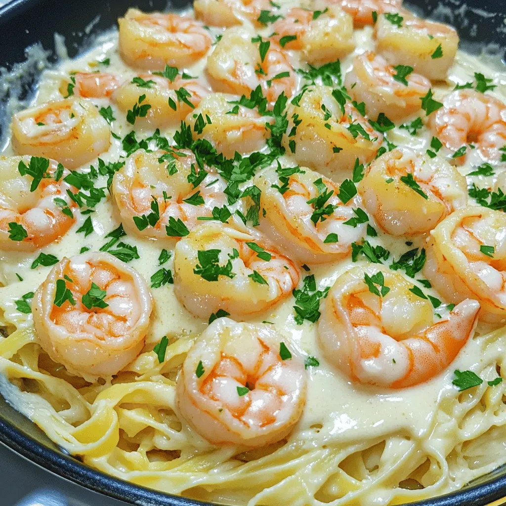 - 450 g rohe Garnelen, geschält und entdarmt - 45 g Butter - 4 Knoblauchzehen, fein gehackt - 240 ml Schlagsahne - 50 g frisch geriebener Parmesan - Salz und Pfeffer nach Geschmack - 1 Teelöffel rote Pfefferflocken (optional) - 2 Esslöffel frische Petersilie, gehackt (zum Garnieren) - Gekochte Pasta oder Reis (zum Servieren) Die Hauptzutaten sind einfach zu finden. Die Garnelen geben diesem Gericht den besten Geschmack. Verwende frische Garnelen, wenn möglich. Butter und Knoblauch sind die Basis für die aromatische Sauce. Die Schlagsahne macht das Gericht schön cremig. Parmesan fügt einen tollen Käsegeschmack hinzu. Für Gewürze sind Salz und Pfeffer wichtig. Die roten Pfefferflocken bringen einen kleinen Kick, wenn du es schärfer magst. Petersilie ist nicht nur hübsch, sie bringt auch Frische. Pasta oder Reis sind perfekte Beilagen, um die Sauce aufzusaugen. Du kannst die Zutaten nach deinem Geschmack anpassen. Probiere mehr Knoblauch oder einen anderen Käse aus. Das macht das Rezept spannend und einzigartig. Wenn du mehr über die Zubereitung erfahren möchtest, schau dir das [Full Recipe] an. Zuerst schmelzen wir die Butter in einer großen Pfanne. Erhitze die Pfanne auf mittlerer Stufe. Die Butter sollte schäumen, aber nicht braun werden. Sobald die Butter geschmolzen ist, füge den fein gehackten Knoblauch hinzu. Brate den Knoblauch für etwa 1 bis 2 Minuten an. Achte darauf, dass er nicht verbrennt, sonst wird er bitter. Jetzt kommen die Garnelen in die Pfanne. Gib sie in die heiße Butter-Knoblauch-Mischung. Koche die Garnelen für 2 bis 3 Minuten. Sie sollten rosa und durchgegart sein. Dann gieße die Schlagsahne in die Pfanne. Rühre gut um, damit sich alles vermischt. Füge den frisch geriebenen Parmesan hinzu und rühre weiter. Die Sauce sollte jetzt cremig und köstlich sein. Jetzt ist es Zeit, die Sauce abzuschmecken. Füge Salz und Pfeffer nach Geschmack hinzu. Wenn du magst, kannst du auch rote Pfefferflocken für etwas Schärfe verwenden. Lass die Sauce für 2 Minuten köcheln, damit sie leicht eindickt. Nimm die Pfanne vom Herd und garniere die Garnelen mit frischer, gehackter Petersilie. Serviere die cremigen Knoblauch-Garnelen über gekochtem Pasta oder Reis für eine einfache, aber leckere Mahlzeit. Für das vollständige Rezept, schau dir die vollständige Anleitung an. - Garzeit beachten: Garen Sie die Garnelen zwei bis drei Minuten. Sie sind fertig, wenn sie rosa und fest sind. - Frische Garnelen auswählen: Achten Sie auf frische Garnelen. Sie sollten einen leichten Meeresgeruch haben und glänzend aussehen. - Alternative Käse verwenden: Parmesan ist toll, aber Sie können auch andere Käsesorten ausprobieren. Probieren Sie Mozzarella oder Pecorino für unterschiedliche Geschmäcker. - Kräuter hinzufügen: Frische Kräuter wie Basilikum oder Thymian geben der Sauce mehr Aroma. Fügen Sie die Kräuter am Ende hinzu, um den Geschmack zu erhalten. - Zutaten im Voraus bereitstellen: Messen Sie alles vorher ab. So sparen Sie Zeit beim Kochen und haben weniger Stress. - Tipp für eine schnelle Zubereitung: Verwenden Sie vorgekochte Garnelen. Sie sind schnell fertig, wenn Sie sie nur kurz erhitzen. Für das vollständige Rezept schauen Sie sich die Anleitung zu Einfache Cremige Knoblauch-Garnelen an. {{image_4}} Wenn du eine vegetarische Variante machen möchtest, kannst du Gemüse anstelle von Garnelen verwenden. Brokkoli, Zucchini und Paprika sind tolle Optionen. Schneide das Gemüse klein und brate es in der Butter an. Achte darauf, dass es zart, aber noch knackig bleibt. Das Gemüse nimmt die Aromen des Knoblauchs gut auf und macht das Gericht leicht und frisch. Für die scharfen Liebhaber kannst du zusätzliche Gewürze hinzufügen. Rote Pfefferflocken sind eine gute Wahl. Füge sie einfach beim Würzen der Sauce hinzu. Du kannst auch frische Chilis für mehr Hitze verwenden. Diese kleinen Anpassungen geben dem Gericht eine aufregende Note und machen es noch geschmackvoller. Um dem Gericht eine mediterrane Note zu verleihen, kannst du Zutaten wie Oliven oder Tomaten einfügen. Füge schwarze Oliven direkt nach dem Knoblauch hinzu, um ihnen Zeit zu geben, ihr Aroma abzugeben. Cherry-Tomaten, halbiert und kurz in der Pfanne gegart, bringen Frische und einen schönen Farbkontrast. Diese Zutaten machen das Gericht noch bunter und schmackhafter. Für die genauen Schritte und die Zubereitung schau dir das Full Recipe an. Wenn du nach dem Essen Reste hast, lagere sie im Kühlschrank. Packe die Garnelen in einen luftdichten Behälter. So bleiben sie frisch. Du kannst die Reste bis zu drei Tage aufbewahren. Vor dem Essen einfach aufwärmen. Falls du mehr Reste hast, kannst du die Sauce einfrieren. Lass die Garnelen zuerst auf Zimmertemperatur abkühlen. Fülle die Sauce in einen gefrierfesten Behälter. Achte darauf, etwas Platz zu lassen, da die Sauce beim Gefrieren etwas expandiert. Die Sauce hält sich bis zu drei Monate im Gefrierfach. Um die Garnelen wieder aufzuwärmen, benutze eine Pfanne. Erhitze sie bei mittlerer Hitze. Füge einen Schuss Wasser oder Brühe hinzu, um die Sauce nicht zu trocken werden zu lassen. Rühre gut um, bis alles heiß ist. So bleibt der Geschmack frisch und die Konsistenz cremig. Garnelen sind frisch am besten. Im Kühlschrank halten sie sich 1 bis 2 Tage. Sie sollten in einem luftdichten Behälter sein. Wenn du sie einfrierst, halten sie bis zu 6 Monate. Achte darauf, sie gut zu verpacken, damit sie nicht gefrieren. Ja, gefrorene Garnelen sind eine gute Wahl. Achte darauf, sie vorher aufzutauen. Du kannst sie über Nacht im Kühlschrank lassen oder sie in kaltem Wasser auftauen. Verwende gefrorene Garnelen in diesem Rezept genau wie frische. Das Kochen dauert meist etwas länger, also achte darauf, dass sie rosa und fest sind. Um die Sauce dicker zu machen, kannst du ein paar einfache Tipps ausprobieren. Du kannst mehr Parmesan hinzufügen, um die Konsistenz zu verbessern. Eine andere Möglichkeit ist, etwas Mehl oder Maisstärke zu verwenden. Mische einen Esslöffel mit Wasser und gebe es in die Sauce. Lass die Sauce dann einige Minuten köcheln, bis sie dicker wird. Die Zubereitung von Garnelen kann einfach und lecker sein. Wir haben die Hauptzutaten, Schritt-für-Schritt-Anleitungen und nützliche Tipps besprochen. Es ist wichtig, frische Garnelen auszuwählen und die Garzeit zu beachten. Variationen eröffnen neue Geschmacksrichtungen und machen das Gericht spannend. Resteverwendung ist einfach, sei es durch Lagern oder Einfrieren. Diese Ideen helfen, das Beste aus Ihren Garnelen zu machen. Jetzt liegt es an dir, dein eigenes Gericht zu kreieren. Viel Spaß beim Kochen!