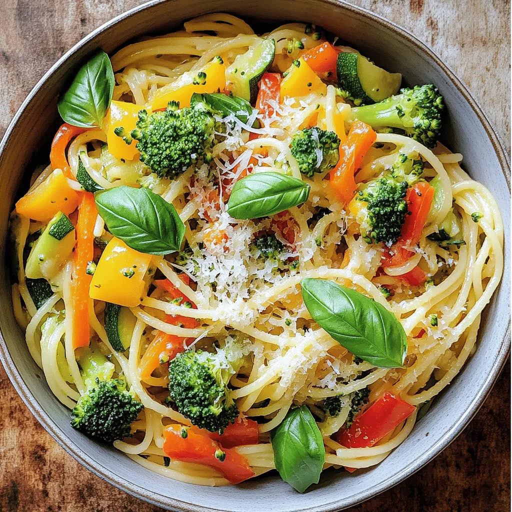 Für ein einfaches und leckeres Gericht brauchen Sie nur einige frische Zutaten. Hier sind die Bestandteile, die Sie für Pasta Primavera Delight benötigen: - 225 g Spaghetti oder jede Pasta nach Wahl - 250 g Brokkoli-Röschen - 250 g Paprika (gemischte Farben), in Streifen geschnitten - 250 g Karotten, in feine Streifen geschnitten - 1 Zucchini, in Scheiben geschnitten - 2 Esslöffel Olivenöl - 2 Knoblauchzehen, fein gehackt - 1 Teelöffel getrocknete italienische Kräuter (Oregano, Basilikum, Thymian) - Salz und Pfeffer nach Geschmack - 30 g geriebener Parmesan (optional) - Frische Basilikumblätter zur Garnitur (optional) Wählen Sie frisches Gemüse für das beste Ergebnis. Achten Sie auf lebendige Farben und feste Texturen. Brokkoli sollte knackig und grün sein. Paprika kann rot, gelb oder grün sein. Diese Farben zeigen, dass sie frisch sind. Karotten sollten fest und ohne Flecken sein. Bei Zucchini sollten Sie auf eine glatte Haut achten. Frische Kräuter sind oft besser als getrocknete, wenn Sie sie finden können. Um Geld zu sparen, kaufen Sie in lokalen Märkten oder Discounter ein. Viele bieten frische Produkte zu günstigen Preisen an. Achten Sie auf Sonderangebote und Rabattaktionen. Wenn Sie in großen Mengen kaufen, können Sie oft noch mehr sparen. Online-Lebensmittelgeschäfte können auch gute Preise haben. Vergessen Sie nicht, Ihre Nachbarn zu fragen, ob sie einige Zutaten teilen möchten. So können Sie Geld sparen und gleichzeitig neue Freundschaften schließen. Um die Pasta zuzubereiten, bringe einen großen Topf mit gesalzenem Wasser zum Kochen. Füge die 225 g Spaghetti oder jede andere Pasta deiner Wahl hinzu. Koche die Pasta nach den Anweisungen auf der Verpackung, bis sie al dente ist. Vergiss nicht, 120 ml Nudelwasser abzunehmen, bevor du die Pasta abgießt. Stelle die abgetropfte Pasta dann beiseite. Erhitze 2 Esslöffel Olivenöl in einer großen Pfanne bei mittlerer Hitze. Füge 2 fein gehackte Knoblauchzehen hinzu und brate sie etwa 1 Minute lang an, bis sie duften. Jetzt kommen die 250 g Brokkoli-Röschen, 250 g geschnittene Paprika und 250 g Karottenstreifen in die Pfanne. Sautiere das Gemüse für 5 bis 7 Minuten, bis es zart, aber noch knackig ist. Gib die 1 Teelöffel getrocknete italienische Kräuter, Salz und Pfeffer nach Geschmack in die Pfanne. Rühre alles gut um. Jetzt ist es Zeit für die gekochten Spaghetti. Gib sie in die Pfanne und gieße das reservierte Nudelwasser dazu. Mische alles bei niedriger Hitze für 2-3 Minuten gut durch. Wenn du möchtest, streue 30 g geriebenen Parmesan darüber und hebe ihn vorsichtig unter. Serviere die Pasta heiß und garniere sie nach Belieben mit frischen Basilikumblättern. Für die vollständige Anleitung schau dir das Rezept Pasta Primavera Delight an. Um die perfekte Pasta zu machen, koche sie in viel Wasser. Das Wasser sollte sprudeln, wenn du die Pasta hinzufügst. Dies hilft der Pasta, gleichmäßig zu kochen. Rühre die Pasta gleich nach dem Hinzufügen um. So klebt sie nicht zusammen. Achte darauf, die Pasta nicht zu lange zu kochen. Die Packungsanweisung ist ein guter Leitfaden. Ein häufiger Fehler ist, zu wenig Wasser zu verwenden. Wenn das Wasser nicht sprudelt, wird die Pasta klebrig. Ein weiterer Fehler ist, die Pasta nicht rechtzeitig abzuschütten. Behalte die Zeit im Auge. Wenn du die Pasta abgießt, spare etwas Nudelwasser. Dieses Wasser kann helfen, die Sauce zu binden. Die Gewürze sind wichtig für den Geschmack. Du kannst sie leicht anpassen. Probiere verschiedene Kräuter wie Basilikum oder Oregano. Wenn du es scharf magst, füge etwas Chili hinzu. Auch die Menge an Salz und Pfeffer kannst du nach deinem Geschmack anpassen. Sei mutig und experimentiere mit deinen Lieblingsgewürzen. So wird deine Pasta einzigartig und lecker. Für das vollständige Rezept, schaue dir die Pasta Primavera Delight an. {{image_4}} Wenn du die Pasta Primavera machst, kannst du mit Gemüse spielen. Brokkoli, Paprika und Karotten sind toll, aber versuche auch anderes Gemüse. Zucchini kannst du durch Auberginen ersetzen. Spinat bringt frische Farbe und Geschmack. Auch Erbsen sind eine gute Wahl. Nimm einfach, was du magst oder was du hast. Für eine vegane Pasta Primavera lasse den Parmesan weg oder nutze eine vegane Alternative. Stattdessen kannst du Hefeflocken verwenden. Diese geben einen herzhaften Geschmack. Ersetze auch das Olivenöl durch Kokosöl, wenn du es magst. Achte darauf, auch beim Gemüse auf tierische Produkte zu verzichten. So bleibt das Gericht rein pflanzlich. Um die Pasta nahrhafter zu machen, füge Protein hinzu. Kichererbsen sind eine tolle Ergänzung. Du kannst sie einfach aus der Dose nehmen und hinzufügen. Auch Linsen passen gut und sind gesund. Für mehr Geschmack kannst du Tofu oder Tempeh verwenden. Brate sie vorher an, damit sie gut schmecken. Diese Optionen machen dein Gericht sättigender und leckerer. Du findest die vollständige Anleitung in meinem Rezept zu Pasta Primavera Delight. Nach dem Essen bleibt oft Pasta übrig. Lagere die Reste in einem luftdichten Behälter. Achte darauf, die Pasta und das Gemüse getrennt aufzubewahren, um die Textur zu erhalten. Stelle den Behälter in den Kühlschrank. So bleibt das Essen frisch. Du kannst die Reste bis zu drei Tage aufbewahren. Wenn du die Reste länger lagern möchtest, friere sie ein. Das hält die Aromen und die Frische. Verwende dafür einen gefrierfesten Behälter. Beim Wiedererwärmen ist es wichtig, die Pasta nicht zu trocken zu machen. Füge etwas Wasser oder Brühe hinzu, bevor du die Pasta erhitzt. Du kannst die Pasta in der Mikrowelle oder auf dem Herd erwärmen. Wenn du die Mikrowelle benutzt, decke die Schüssel mit einem feuchten Papiertuch ab. Das hilft, die Feuchtigkeit zu halten. Auf dem Herd kannst du die Pasta in einer Pfanne bei niedriger Hitze erwärmen. Rühre gut um, damit die Hitze gleichmäßig verteilt wird. Frisches Gemüse hält sich im Kühlschrank etwa eine Woche. Brokkoli und Paprika sind besonders empfindlich. Verwende sie zuerst, um Verschwendung zu vermeiden. Trockenwaren wie Pasta haben eine lange Haltbarkeit. Sie können mehrere Monate in einem trockenen Ort gelagert werden. Wenn du Fertiggerichte machst, achte darauf, sie innerhalb von drei Tagen zu essen oder einzufrieren. So bleibt alles lecker und sicher. Die Zubereitung der Pasta Primavera dauert etwa 20 Minuten. Die Vorbereitung nimmt 10 Minuten in Anspruch. Das Kochen der Pasta und das Anbraten des Gemüses nimmt die restlichen 10 Minuten in Anspruch. Dies macht es zu einem schnellen und einfachen Gericht, selbst wenn die Zeit knapp ist. Ja, du kannst die Pasta ohne Käse zubereiten. Die Aromen der frischen Gemüse sind stark genug, um das Gericht köstlich zu machen. Wenn du vegan oder laktosefrei essen möchtest, lasse den Käse einfach weg. Du kannst auch Hefeflocken hinzufügen, um einen käsigen Geschmack zu erzielen. Gute Beilagen für Pasta Primavera sind frischer Salat oder knuspriges Brot. Ein einfacher grüner Salat mit einem leichten Dressing passt gut dazu. Auch ein Stück Baguette ist eine tolle Beilage, um die Soße aufzutunken. Diese Optionen ergänzen die Aromen und machen das Essen noch erfüllender. Pasta Primavera Delight ist eine einfache und köstliche Wahl. Du brauchst frische Zutaten und kannst sie günstig finden. Die Schritt-für-Schritt-Anleitung macht das Kochen leicht. Denke daran, die Pasta perfekt zuzubereiten und häufige Fehler zu vermeiden. Du kannst die Zutaten nach deinem Geschmack variieren und mit Protein ergänzen. Richtig lagern hilft, Reste länger zu nutzen. Jetzt bist du bereit, Pasta Primavera selbst zu machen. Viel Spaß beim Kochen!
