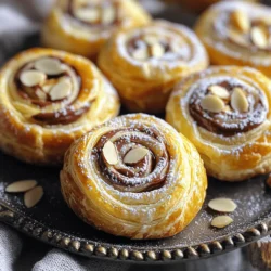Hier ist die Liste der Zutaten für die Nutella Rolls mit Cream Cheese: - 1 mittelgroßes Laib fertiger Pizzateig oder Blätterteig - ½ Tasse Nutella - 115 g Frischkäse, weich - 2 Esslöffel Puderzucker - 1 Teelöffel Vanilleextrakt - 1 Ei (für die Ei-Wäsche) - ¼ Tasse gehobelte Mandeln (optional) - Puderzucker zum Bestäuben Achten Sie darauf, den Frischkäse gut weich zu machen. So lässt er sich leichter vermischen. Verwenden Sie frischen Pizzateig oder Blätterteig. Dies sorgt für eine perfekte Textur. Wenn Sie die Mandeln verwenden, rösten Sie sie vorher. Das gibt einen tollen Crunch. Falls Sie keinen Pizzateig haben, können Sie auch Blätterteig verwenden. Wenn Sie keinen Frischkäse haben, probieren Sie Mascarpone. Für eine vegane Option können Sie pflanzliche Alternativen nutzen. Verwenden Sie vegane Schokolade statt Nutella. Zuerst bereite alle Zutaten vor. Du brauchst: - 1 mittelgroßes Laib fertiger Pizzateig oder Blätterteig - ½ Tasse Nutella - 115 g Frischkäse, weich - 2 Esslöffel Puderzucker - 1 Teelöffel Vanilleextrakt - 1 Ei (für die Ei-Wäsche) - ¼ Tasse gehobelte Mandeln (optional) - Puderzucker zum Bestäuben Heize deinen Ofen auf 190°C vor. Lege ein Backblech mit Backpapier aus, damit nichts kleben bleibt. Rolle den Pizzateig oder Blätterteig auf einer leicht bemehlten Fläche aus. Es sollte ein Rechteck von etwa 30x35 cm entstehen. In einer Schüssel vermische den weichen Frischkäse, Puderzucker und Vanilleextrakt. Rühre, bis die Mischung schön cremig ist. Verteile die Frischkäsemischung gleichmäßig über den ausgerollten Teig. Lass an den Rändern etwas Platz. Jetzt kommt das Nutella. Löffle es in Streifen über die Frischkäse-Schicht. Marmorier das Nutella vorsichtig mit einem Spachtel oder Löffel. Beginne an einer der langen Kanten und rolle den Teig straff zu einer Log-Form auf. Drücke die Naht gut zusammen, um die Füllung zu sichern. Schneide die Rolle in etwa 2,5 cm dicke Scheiben und lege diese auf das Backblech. Schlage das Ei in einer kleinen Schüssel auf. Bestreiche die Oberseiten der Teigrollen mit dem Eigelb. So bekommen sie eine goldene Farbe. Wenn du magst, streue gehobelte Mandeln obenauf. Backe die Teigrollen im vorgeheizten Ofen für 15-20 Minuten. Sie sind fertig, wenn sie goldbraun und aufgegangen sind. Lass die Wirbel kurz abkühlen. Vor dem Servieren bestäube sie mit Puderzucker. Um die beste Konsistenz zu erzielen, vermische den Frischkäse gut. Mische ihn mit Puderzucker und Vanilleextrakt in einer Schüssel. Achte darauf, dass keine Klumpen bleiben. Die Mischung sollte glatt und cremig sein. So verteilt sich der Frischkäse gleichmäßig auf dem Teig. Nutella muss auch gut marmoriert werden. Verwende einen Spachtel, um beide Zutaten sanft zu vermengen. So erhältst du ein schönes Muster. Ein häufiger Fehler ist, den Teig zu dick auszurollen. Das führt dazu, dass die Rollen nicht gleichmäßig backen. Roll den Teig dünn aus, etwa 3-5 mm. Achte darauf, dass die Naht beim Rollen gut verschlossen ist. Wenn sie offen bleibt, kann die Füllung beim Backen herauslaufen. Verwende auch frische Zutaten. Alte oder abgelaufene Produkte können den Geschmack beeinträchtigen. Präsentation macht viel aus. Serviere die warmen Nutella-Rollen auf einem hübschen Teller. Bestäube sie großzügig mit Puderzucker. Das sieht nicht nur schön aus, sondern gibt auch zusätzlichen Geschmack. Du kannst auch frische Beeren oder Minzblätter hinzufügen. Diese Farben bringen Frische auf den Teller. Biete zusätzlich Nutella zum Dippen an. So macht das Essen noch mehr Spaß! {{image_4}} Nutella Rolls sind sehr vielseitig. Du kannst andere Füllungen hinzufügen. Probier zum Beispiel Erdnussbutter statt Nutella. Das gibt einen tollen Geschmack. Auch Zimt und Zucker sind eine gute Wahl. Sie geben einen süßen Kick. Du kannst auch frische Früchte wie Bananen oder Erdbeeren hinzufügen. So wird es fruchtig und frisch. Achte darauf, die Füllungen gleichmäßig zu verteilen. Das sorgt für einen leckeren Biss. Wenn du keinen Pizzateig oder Blätterteig magst, gibt es Alternativen. Du kannst auch Croissant-Teig verwenden. Das macht die Rollen besonders buttrig und zart. Für eine gesündere Option nimm Vollkornteig. Er gibt den Rollen mehr Ballaststoffe. Ein glutenfreier Teig ist auch möglich. Viele Geschäfte bieten glutenfreie Teigsorten an. So kannst du die Rolls an deine Bedürfnisse anpassen. Nutella Rolls sind perfekt für Feste oder Brunch. Serviere sie warm auf einem schönen Teller. Streue Puderzucker darüber für einen tollen Look. Du kannst die Rollen auch mit Schokoladensauce servieren. Das macht sie besonders schokoladig. Für einen besonderen Anlass kannst du sie mit frischen Beeren garnieren. Das sieht hübsch aus und schmeckt frisch. Diese kleinen Details machen den Unterschied. Wenn du mehr über das Rezept erfahren möchtest, schau dir das Full Recipe an. Um die Nutella Rolls mit Cream Cheese frisch zu halten, lege sie in einen luftdichten Behälter. Das verhindert, dass sie trocken werden. Du kannst sie auch in Frischhaltefolie wickeln. So bleiben sie länger saftig und lecker. Die Wirbel halten sich im Kühlschrank etwa 3 bis 5 Tage. Du kannst sie auch einfrieren. Dafür lege sie in einen gefrierfesten Behälter oder in einen Gefrierbeutel. Sie bleiben bis zu 3 Monate frisch. Wenn du sie wieder auftauen möchtest, lass sie über Nacht im Kühlschrank. Zum Aufwärmen empfehle ich, die Wirbel in den Ofen zu legen. Heize ihn auf 160°C vor und backe die Wirbel 5 bis 7 Minuten. So werden sie wieder knusprig. Du kannst sie auch in der Mikrowelle erwärmen. Stelle sie auf einen Teller und erwärme sie etwa 15 bis 20 Sekunden. So bleiben sie weich und lecker. Es gibt viele Wege, um die Nutella-Rollen spannend zu machen. Hier sind einige Ideen: - Obst hinzufügen: Fügen Sie geschnittene Bananen oder Erdbeeren hinzu. Das gibt einen frischen Geschmack. - Nüsse verwenden: Geben Sie gehackte Walnüsse oder Haselnüsse in die Füllung. Das sorgt für einen schönen Crunch. - Gewürze einstreuen: Zimt oder Muskatnuss können der Füllung eine warme Note verleihen. Ein wenig reicht oft aus. - Schokoladenstückchen: Fügen Sie dunkle oder weiße Schokoladenstückchen hinzu. So wird Ihr Snack noch schokoladiger. Ja, Sie können den Frischkäse leicht ersetzen. Hier sind einige Alternativen: - Ricotta: Das ist eine tolle, cremige Option. Sie sollten ihn gut abtropfen lassen. - Mascarpone: Dies hat einen reichhaltigen Geschmack und ist perfekt für Süßes. - Griechischer Joghurt: Verwenden Sie ihn für eine leichtere Version. Achten Sie darauf, ihn gut zu süßen. Die Nutella-Rollen sind am besten frisch, aber Sie können sie aufbewahren: - Im Kühlschrank: Lagern Sie sie in einem luftdichten Behälter. So bleiben sie 3 bis 4 Tage frisch. - Einzelne Portionen: Sie können sie auch einfrieren. Wickeln Sie jede Rolle gut ein. So halten sie bis zu 3 Monate. - Aufwärmen: Um sie wieder aufzuwärmen, legen Sie sie in den Ofen. So bleiben sie knusprig und lecker. Für das vollständige Rezept, schauen Sie sich das [Full Recipe] an. In diesem Artikel haben wir die wichtigsten Zutaten für Nutella-Rollen besprochen. Du hast eine klare Schritt-für-Schritt-Anleitung für die Zubereitung erhalten. Tipps helfen dir, häufige Fehler zu vermeiden und deine Rollen perfekt zu präsentieren. Außerdem gibt es tolle Variationen und Aufbewahrungstipps. Denke daran: Die richtigen Zutaten und die richtige Technik machen den Unterschied. Experimentiere mit verschiedenen Füllungen und finde deinen persönlichen Stil. So wird jede Rolle ein Hit!