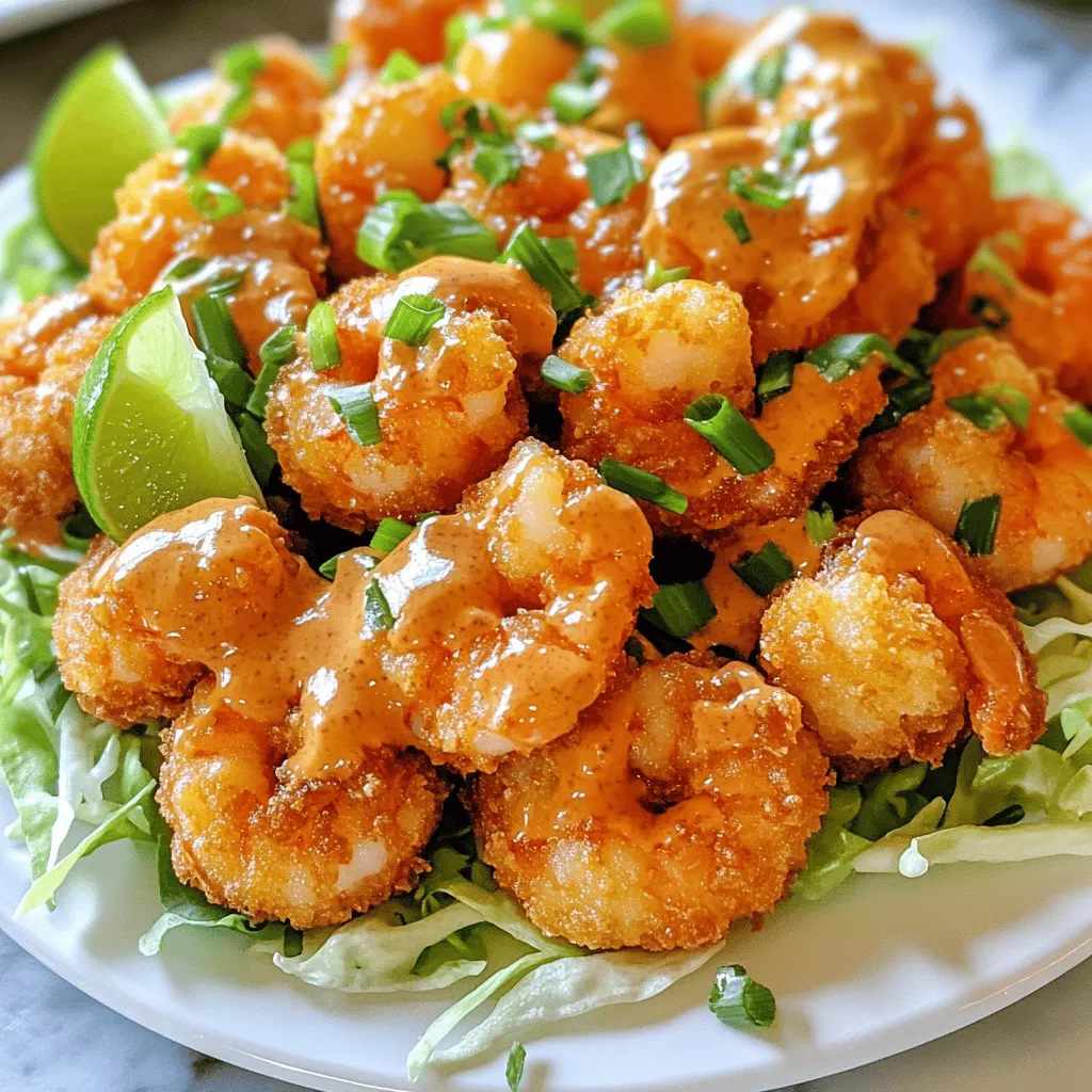 Die Zutaten für Bang Bang Shrimp sind einfach zu finden und lecker. Hier sind die Hauptzutaten, die du brauchst: - 450 g große Garnelen, geschält und entdarmt - 120 g Speisestärke - 240 ml Buttermilch - 120 g Panko-Paniermehl - 1 Teelöffel Knoblauchpulver - 1 Teelöffel Paprika - 1 Teelöffel Salz - 1/2 Teelöffel schwarzer Pfeffer - 1/2 Teelöffel Cayennepfeffer (optional für zusätzliche Schärfe) - Öl zum Frittieren Die Sauce gibt den Garnelen ihren besonderen Kick. Du benötigst: - 120 ml Mayonnaise - 60 ml süße Chilisauce - 1 Esslöffel Sriracha - 1 Esslöffel Limettensaft - 1 Teelöffel Honig Die Nährwerte können variieren, je nach Portionen und Zutaten. Hier sind einige allgemeine Werte: - Garnelen sind reich an Protein und wenig Kalorien. - Buttermilch gibt einen guten Geschmack und hilft bei der Panade. - Panko-Paniermehl macht die Garnelen extra knusprig. - Die Sauce bringt eine süß-scharfe Note, die viele lieben. Für das gesamte Rezept, schau dir die [Full Recipe] an. Um die Bang Bang Sauce zu machen, nimm eine mittlere Schüssel. Mische die Mayonnaise, die süße Chilisauce, Sriracha, Limettensaft und Honig. Rühre alles gut zusammen, bis die Sauce glatt ist. Du kannst die Schärfe anpassen, indem du mehr Sriracha hinzufügst. Wenn die Sauce schmeckt, stelle sie beiseite. Für die Garnelen spüle sie zuerst unter kaltem Wasser ab. Trockne sie dann mit Küchenpapier. Es ist wichtig, dass sie gut trocken sind. So wird die Panade knusprig. Jetzt richtest du deine Brotstation ein. Nimm drei Schüsseln. Fülle die erste mit Speisestärke, die zweite mit Buttermilch. In die dritte Schüssel gib das Panko-Paniermehl, Knoblauchpulver, Paprika, Salz, Pfeffer und optional Cayennepfeffer. Wende jede Garnele zuerst in der Speisestärke. Dann tauche sie in die Buttermilch. Schließlich wälze sie in der Panko-Mischung. Achte darauf, dass jede Garnele gut bedeckt ist. Erhitze das Öl in einer tiefen Pfanne auf etwa 180 °C. Frittiere die Garnelen portionsweise für 2-3 Minuten pro Seite. Sie sollten goldbraun und knusprig sein. Nimm sie mit einem Schaumlöffel heraus und lege sie auf Küchenpapier. Mische die frittierten Garnelen in einer großen Schüssel mit der Bang Bang Sauce. Achte darauf, dass sie gleichmäßig bedeckt sind. Jetzt kannst du die Bang Bang Garnelen auf einem Teller anrichten. Dekoriere sie nach Wunsch mit Frühlingszwiebeln oder Koriander. Du kannst das vollständige Rezept [hier](#) finden. Um perfekte Garnelen zuzubereiten, wähle frische, große Garnelen. Diese Garnelen sind saftig und zart. Achte darauf, sie gut zu reinigen und trocken zu tupfen. So haftet die Panade besser. Frittiere die Garnelen in heißem Öl bei 180 °C. So werden sie knusprig und goldbraun. Frittiere sie nicht zu lange, sonst werden sie zäh. Ein paar Minuten reichen aus. Die Bang Bang Sauce kann ganz leicht angepasst werden. Wenn du es schärfer magst, füge mehr Sriracha hinzu. Für eine süßere Note, erhöhe die Menge an Honig. Du kannst auch einen Spritzer Sojasauce für mehr Umami-Geschmack hinzufügen. Experimentiere mit verschiedenen Zutaten, um deine eigene Version zu finden. Jede Variation bringt einen neuen Geschmack in dein Gericht. Serviere die Bang Bang Garnelen auf einem Bett aus frischem Salat. Ein frischer Gurkensalat passt auch gut dazu. Du kannst die Garnelen auch mit Reis oder Quinoa kombinieren. Diese Beilagen machen das Gericht sättigender. Ein Spritzer frischer Limette über die Garnelen bringt Frische. Vergiss nicht, die restliche Sauce zum Dippen bereit zu halten. Das macht das Essen noch besser. Für mehr Details findest du die vollständige Anleitung in der [Full Recipe]. {{image_4}} Möchtest du etwas Neues ausprobieren? Nutze verschiedene Meeresfrüchte! Du kannst auch Tintenfisch oder Jakobsmuscheln verwenden. Diese Zutaten passen gut zur Bang Bang Sauce. Die Zubereitung bleibt gleich. Die Meeresfrüchte frittierst du genauso wie die Garnelen. Achte darauf, dass sie gut durch sind. So bekommst du ein köstliches Gericht, das jedem schmeckt. Für eine vegetarische Version kannst du Blumenkohl oder Zucchini verwenden. Schneide das Gemüse in Stücke. Dann panierst du sie wie die Garnelen. Das funktioniert hervorragend! Das Gemüse wird knusprig und lecker. Kombiniere es mit der Bang Bang Sauce. So erhältst du ein Gericht, das jeder genießen kann, egal ob Vegetarier oder nicht. Wenn du keine Zeit hast, kannst du die Sauce schnell anpassen. Mische einfach Mayonnaise mit süßer Chilisauce. Füge etwas Sriracha hinzu, wenn du Schärfe magst. Für eine besondere Note, versuche einen Spritzer Limettensaft. Diese schnelle Sauce schmeckt immer gut! Sie passt perfekt zu vielen Gerichten. Du kannst sie auch als Dip verwenden. So wird dein Essen noch vielseitiger. Wenn du mehr Ideen brauchst, schau dir das Full Recipe an. Um die Bang Bang Shrimp frisch zu halten, lege die Reste in einen luftdichten Behälter. Stelle sicher, dass die Garnelen vollständig abgekühlt sind, bevor du sie lagerst. So bleibt die Knusprigkeit besser erhalten. Du kannst sie im Kühlschrank bis zu drei Tage aufbewahren. Vermeide es, die Sauce mit den Garnelen zu mischen, wenn du sie lagerst. Lagere die Sauce separat, um sie frisch zu halten. Wenn du die Bang Bang Shrimp aufwärmen möchtest, nutze den Ofen für die besten Ergebnisse. Heize den Ofen auf 180 °C vor. Lege die Garnelen auf ein Backblech und erwärme sie für etwa 10 Minuten. Dies sorgt dafür, dass sie schön knusprig bleiben. Du kannst auch eine Pfanne bei mittlerer Hitze verwenden. Füge etwas Öl hinzu und erwärme die Garnelen für 3-4 Minuten, bis sie warm sind. Die Haltbarkeit der Bang Bang Shrimp beträgt im Kühlschrank etwa drei Tage. Du kannst sie nicht einfrieren, da sie beim Auftauen ihre Textur verlieren. Achte darauf, die Garnelen vor dem Verzehr auf Geruch oder Aussehen zu prüfen. Wenn sie seltsam riechen oder sich verfärben, ist es besser, sie wegzuwerfen. Um Bang Bang Shrimp zu Hause zu machen, folge diesen Schritten: 1. Zuerst bereitest du die Bang Bang Sauce vor. Mische Mayonnaise, süße Chilisauce, Sriracha, Limettensaft und Honig. Rühre alles gut durch. 2. Spüle die Garnelen ab und tupfe sie trocken. 3. Stelle eine Brotstation auf. Fülle drei Schüsseln mit Speisestärke, Buttermilch und einer Mischung aus Panko, Knoblauchpulver, Paprika, Salz, Pfeffer und Cayennepfeffer. 4. Wende die Garnelen zuerst in der Speisestärke, dann in der Buttermilch und schließlich in der Panko-Mischung. 5. Erhitze das Öl auf 180 °C. Frittiere die Garnelen 2-3 Minuten pro Seite, bis sie goldbraun sind. 6. Mische die frittierten Garnelen mit der Bang Bang Sauce. 7. Richte die Garnelen schön an und garniere sie nach Wunsch. Für das vollständige Rezept kannst du die [Full Recipe] ansehen. Die besten Beilagen für Bang Bang Shrimp sind: - Geraspelter Salat - Gurkenscheiben - Reis oder Quinoa - Knoblauchbrot - Frisches Gemüse Diese Beilagen ergänzen die Garnelen gut. Sie bringen frische Aromen und Texturen in dein Gericht. Um die besten Bang Bang Shrimp zu finden, schaue in folgenden Orten nach: - Lokale Seafood-Restaurants - Asiatische Restaurants - Food-Trucks für Meeresfrüchte Überprüfe Online-Bewertungen und frage Freunde nach Empfehlungen. So findest du die besten Orte, um diese leckeren Garnelen zu genießen. Bang Bang Shrimp ist ein einfacher und schmackhafter Genuss. Wir haben die Hauptzutaten und die wichtige Sauce besprochen. Du kennst jetzt auch die Zubereitung und einige Tipps, um das Gericht perfekt zu machen. Von Variationen bis zur Aufbewahrung hast du alles, was du brauchst. Denke daran, dass du kreativ sein kannst. Egal, ob mit Meeresfrüchten oder vegetarisch, die Möglichkeiten sind groß. Probiere deine eigenen Ideen aus und genieße die leckeren Bang Bang Shrimp!