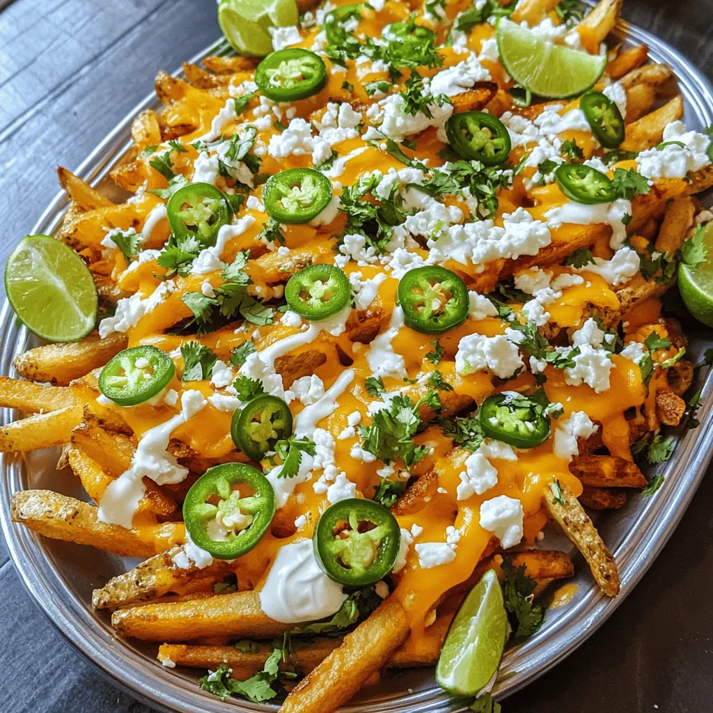 Die Zubereitung von Voodoo Fries erfordert einige einfache und köstliche Zutaten. Hier sind die Hauptbestandteile, die du brauchst: - 4 große Russet-Kartoffeln - 1 Tasse geriebener Cheddarkäse - 1/2 Tasse zerbröckelter Feta-Käse Die Russet-Kartoffeln sind perfekt für knusprige Pommes. Der Cheddarkäse bringt einen tollen Geschmack, während der Feta einen salzigen Kick hinzufügt. - 2 Esslöffel Olivenöl - 1 Teelöffel geräucherter Paprika - 1 Teelöffel Cayennepfeffer Olivenöl gibt den Pommes einen schönen Glanz. Geräucherter Paprika sorgt für ein rauchiges Aroma. Cayennepfeffer bringt die nötige Schärfe mit. - 1 Jalapeño (optional) - 1/4 Tasse frischer Koriander, gehackt - 1/2 Tasse Sauerrahm Die Jalapeño fügt eine extra Schärfe hinzu, die viele lieben. Frischer Koriander bringt einen frischen Geschmack. Sauerrahm rundet das Gericht ab und macht es cremig. Mit diesen Zutaten kannst du die Voodoo Fries nach dem [Full Recipe] zubereiten. Lass deiner Kreativität freien Lauf und genieße diese leckeren Pommes! Heize deinen Ofen auf 220°C vor. Lege ein Backblech mit Backpapier aus. Schneide die großen Russet-Kartoffeln in Pommes. Gib die geschnittenen Pommes in eine große Schüssel. Vermenge sie mit 2 Esslöffeln Olivenöl, 1 Teelöffel geräuchertem Paprika, 1 Teelöffel Knoblauchpulver, 1 Teelöffel Zwiebelpulver, 1 Teelöffel Cayennepfeffer und Salz. Rühre alles gut um, damit die Pommes gleichmäßig bedeckt sind. Verteile die gewürzten Pommes gleichmäßig auf dem Backblech. Achte darauf, dass sie nicht übereinander liegen. Backe die Pommes für 25 bis 30 Minuten. Wende sie nach der Hälfte der Zeit, damit sie gleichmäßig garen. Die Pommes sollten goldbraun und knusprig sein. Nimm das Blech aus dem Ofen. Streue 1 Tasse geriebenen Cheddarkäse gleichmäßig über die heißen Pommes. Stelle das Blech für weitere 5 Minuten in den Ofen, bis der Käse schmilzt. Währenddessen mische 1/2 Tasse Sauerrahm mit 1 Esslöffel Limettensaft in einer kleinen Schüssel. Bereite die Beläge vor: zerbröckelter Feta-Käse, geschnittene Jalapeños und gehackter Koriander. Belege die Pommes mit diesen Zutaten. Träufle das Voodoo-Dressing großzügig darüber. Für das vollständige Rezept schau dir die Anleitung zur Zubereitung der Voodoo Fries an. Die Wahl der Kartoffeln ist wichtig. Ich empfehle, Russet-Kartoffeln zu verwenden. Diese Kartoffeln sind groß und stärkehaltig. Sie machen die Pommes außen knusprig und innen weich. Alternativen sind Yukon Gold oder rote Kartoffeln, aber sie sind weniger knusprig. Russet-Kartoffeln geben den besten Geschmack und die beste Textur für Voodoo Fries. Die Gewürzmischung ist der Schlüssel zu tollen Voodoo Fries. Neben den Hauptgewürzen können Sie mit weiteren Gewürzen experimentieren. Zum Beispiel können Sie Kreuzkümmel oder Chilipulver hinzufügen. Diese geben mehr Tiefe und Geschmack. Mögen Sie es scharf? Fügen Sie mehr Cayennepfeffer hinzu. Beginnen Sie mit einer kleinen Menge und probieren Sie es aus, bis es Ihnen gefällt. Die Präsentation macht viel aus. Servieren Sie die Voodoo Fries auf einem großen Platter. Legen Sie Backpapier darunter für einen rustikalen Look. Garnieren Sie die Pommes mit frischem Koriander und Limettenspalten. Dies gibt nicht nur Farbe, sondern auch Geschmack. Eine ansprechende Präsentation macht das Essen noch besser. Denken Sie daran, das Voodoo-Dressing in einer kleinen Schüssel daneben zu servieren, damit jeder nach Belieben dippen kann. {{image_4}} Voodoo Fries sind nicht nur für Fleischliebhaber. Du kannst sie auch vegetarisch machen. Probiere verschiedene Gemüsesorten aus. - Paprika: Bunte Paprika bringen Farbe und Geschmack. - Zucchini: Gegrillte Zucchini geben eine frische Note. - Champignons: Sie sorgen für einen herzhaften Geschmack. Für die Käseauswahl kannst du veganen Käse verwenden. Er schmilzt gut und sorgt für den gleichen Genuss. Wenn du mehr Protein willst, füge Hühnchen oder Speck hinzu. - Gegrilltes Hühnchen: In kleine Stücke schneiden und auf die Pommes legen. - Speck: Knusprig gebraten und zerbröselt, bringt er einen tollen Crunch. Diese Toppings machen die Voodoo Fries zu einem herzhaften Gericht, das satt macht. Saucen machen Voodoo Fries noch besser. Probiere verschiedene Dips aus. - Guacamole: Cremig und lecker, passt super zu den Pommes. - Salsa: Frisch und würzig, gibt einen tollen Kick. Das „Voodoo-Dressing“ ist ein Muss. Mische Sauerrahm mit Limettensaft. Es gibt deinen Fries den perfekten, würzigen Touch. Diese Variationen sind einfach und schnell zu machen. Sie passen zu jedem Anlass. Du kannst die Full Recipe für die Basis der Voodoo Fries verwenden und dann kreativ werden! Um deine Voodoo Fries frisch zu halten, lagere sie in einem luftdichten Behälter. Stelle sicher, dass die Pommes vollständig abgekühlt sind, bevor du sie verpackst. Dies verhindert, dass sie matschig werden. Du kannst die Resten bis zu drei Tage im Kühlschrank aufbewahren. Für die besten Ergebnisse lege ein Stück Küchenpapier in den Behälter. Das Papier saugt überschüssige Feuchtigkeit auf. Die beste Methode, um Voodoo Fries aufzuwärmen, ist der Ofen. Heize den Ofen auf 200°C vor. Lege die Pommes auf ein Blech und backe sie für etwa 10–15 Minuten. Dies gibt ihnen wieder die knusprige Textur. Wenn du die Mikrowelle verwendest, lege die Pommes auf einen mikrowellengeeigneten Teller. Erwärme sie in kurzen Intervallen von 30 Sekunden. Achte darauf, dass die Pommes nicht weich werden. Voodoo Fries halten sich bis zu drei Tage im Kühlschrank. Halte sie in einem luftdichten Behälter. Überprüfe die Pommes vor dem Essen. Wenn sie unangenehm riechen oder verfärbt sind, wirf sie weg. Frische Pommes sollten knusprig und goldbraun sein. Wenn sie weich oder matschig sind, sind sie wahrscheinlich nicht mehr gut. Für das vollständige Rezept schau dir die Full Recipe an. Voodoo Fries sind knusprige Pommes mit einem scharfen Twist. Sie kommen oft mit Käse, Gewürzen und frischen Zutaten. Diese Kombination macht sie zu einem echten Genuss. Man serviert sie oft als Snack oder Beilage. Die Schärfe und der Geschmack machen sie besonders lecker. Ja, du kannst Voodoo Fries auch in der Fritteuse machen. Hier ist eine einfache Anleitung: 1. Vorbereitung: Schneide die Kartoffeln in gleichmäßige Stücke. 2. Öl erhitzen: Erhitze das Öl in der Fritteuse auf 180°C. 3. Pommes frittieren: Gib die Kartoffeln vorsichtig ins heiße Öl. Frittiere sie für etwa 5-7 Minuten, bis sie goldbraun sind. 4. Abtropfen: Nimm die Pommes heraus und lasse sie auf Küchenpapier abtropfen. 5. Würzen: Mische die Pommes mit den Gewürzen und dem Käse. 6. Servieren: Genieße deine knusprigen Voodoo Fries sofort! Um die besten Voodoo Fries zu finden, schau nach Food Trucks oder Restaurants mit amerikanischer Küche. Hier sind einige Tipps: - Food Trucks: Sie bieten oft kreative Varianten an. - Restaurants: Frage nach speziellen Appetizern. - Online-Bewertungen: Nutze Plattformen wie Yelp oder Google Maps. Um Voodoo Fries glutenfrei zu machen, wähle folgende Zutaten: - Kartoffeln: Frische Kartoffeln sind immer glutenfrei. - Gewürze: Stelle sicher, dass sie glutenfrei sind. Viele Gewürze sind sicher. - Käse: Verwende reinen Cheddar und Feta ohne Zusatzstoffe. - Sauerrahm: Achte auf glutenfreie Marken. Die besten Getränke für Voodoo Fries sind: - Limonade: Erfrischend und passt gut zu scharfen Aromen. - Bier: Ein kühles Bier mildert die Schärfe. - Cocktails: Versuche eine Margarita oder einen Mojito für einen fruchtigen Kick. Wenn du mehr über die Zubereitung erfahren möchtest, schau dir das Full Recipe an. Voodoo Fries sind ein köstliches und kreatives Gericht. Du hast gelernt, wie man sie zubereitet, von den Zutaten bis zur Präsentation. Der Schlüssel sind die frischen Kartoffeln und die Gewürze. Egal, ob du eine vegetarische Version oder proteinreiche Toppings wählst, es gibt viele Möglichkeiten. Denke daran, die Reste richtig zu lagern und aufzuwärmen. Mit diesen Tipps kannst du das Gericht jederzeit genießen!