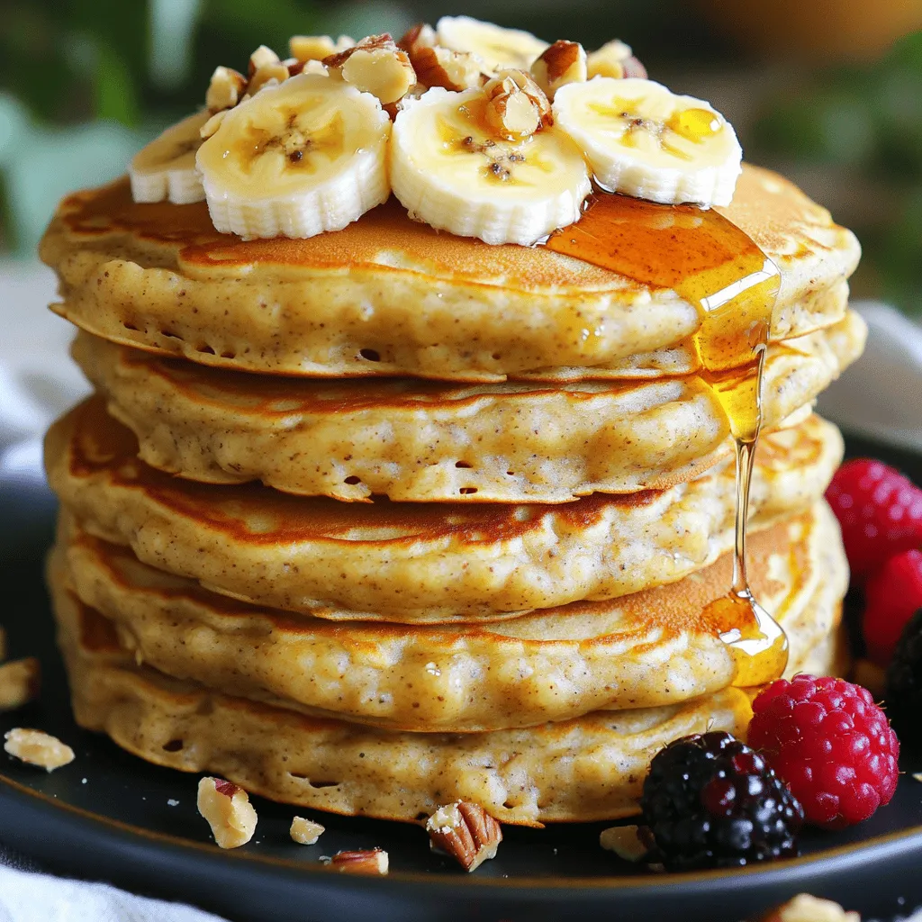 Für die Zubereitung der fluffigen Bananen-Hafer-Pfannkuchen brauchst du folgende Zutaten: - 1 Tasse Haferflocken - 1 reife Banane, püriert - 1 Tasse Milch (milchhaltig oder pflanzlich) - 1 großes Ei - 1 Teelöffel Backpulver - 1 Teelöffel Vanilleextrakt - 1/4 Teelöffel Zimt - Eine Prise Salz - 1 Esslöffel Honig oder Ahornsirup (optional) - Kochspray oder etwas Kokosöl für die Pfanne Diese Zutaten sind einfach zu finden und bieten eine gesunde Basis für dein Frühstück. Die Haferflocken geben den Pfannkuchen eine tolle Textur. Die Banane sorgt für natürliche Süße und Feuchtigkeit. Die Nährwerte können je nach Zutaten variieren. Im Durchschnitt enthalten die Pfannkuchen pro Portion: - Kalorien: etwa 200 - Proteine: 6 g - Kohlenhydrate: 30 g - Fette: 5 g - Ballaststoffe: 4 g Diese Nährwerte machen die Pfannkuchen zu einer gesunden Wahl. Sie sind nahrhaft und geben dir Energie für den Tag. Falls du einige Zutaten nicht hast, gibt es gute Alternativen: - Anstelle von Haferflocken kannst du auch Buchweizenmehl nutzen. - Statt einer Banane kannst du Apfelmus verwenden. - Für eine vegane Variante lasse das Ei weg und füge mehr Apfelmus hinzu. - Milch kannst du durch Pflanzenmilch wie Mandeln- oder Hafermilch ersetzen. Diese Substitute helfen dir, die Pfannkuchen nach deinem Geschmack anzupassen. Du kannst die Zutaten variieren und dennoch leckere Ergebnisse erzielen. Wenn du mehr erfahren willst, schau dir das [Full Recipe] an. Um die besten Banana Oatmeal Pancakes zu machen, brauchst du frische Zutaten. Du musst die Haferflocken, die Banane, Milch, ein Ei, Backpulver und Gewürze bereitstellen. So hast du alles zur Hand. - 1 Tasse Haferflocken - 1 reife Banane, püriert - 1 Tasse Milch (milchhaltig oder pflanzlich) - 1 großes Ei - 1 Teelöffel Backpulver - 1 Teelöffel Vanilleextrakt - 1/4 Teelöffel Zimt - Eine Prise Salz - 1 Esslöffel Honig oder Ahornsirup (optional) - Kochspray oder etwas Kokosöl für die Pfanne Jetzt kommt der spaßige Teil: den Teig machen! Nimm einen Mixer und gib die Haferflocken hinein. Mixe sie, bis sie wie feines Mehl aussehen. Das gibt deinen Pfannkuchen eine tolle Textur. Füge dann die pürierte Banane, die Milch, das Ei, das Backpulver, den Vanilleextrakt, den Zimt und das Salz hinzu. Mixe alles gut, bis die Mischung glatt ist. Wenn du es süßer magst, füge den Honig oder Ahornsirup hinzu und püriere erneut. Heize deine Pfanne bei mittlerer Hitze vor. Fette die Pfanne leicht mit Kochspray oder Kokosöl ein, damit nichts kleben bleibt. Gieße 1/4 Tasse des Teigs in die heiße Pfanne. Backe die Pfannkuchen, bis sich Blasen auf der Oberfläche bilden und die Ränder fest aussehen, etwa 2-3 Minuten. Wende die Pfannkuchen und backe sie weitere 2-3 Minuten, bis sie goldbraun sind. Nimm die Pfannkuchen von der Pfanne und halte sie warm. Wiederhole dies mit dem restlichen Teig. Du kannst die Pfannkuchen toll präsentieren, indem du sie auf einem Teller stapelst und mit geschnittenen Bananen und einem Schuss Honig garnierst. Für eine bunte Note füge einige frische Beeren hinzu. Für das komplette Rezept schaue dir die Fluffigen Bananen-Hafer-Pfannkuchen an. Um die besten Banana Oatmeal Pancakes zu machen, beachte diese Tipps: - Reife Bananen: Verwende sehr reife Bananen. Sie sind süßer und geben mehr Geschmack. - Hafermehl: Stelle sicher, dass du die Haferflocken gut pürierst. So wird der Teig glatt. - Nicht zu viel rühren: Mische den Teig nur, bis alles vermischt ist. Zu viel Rühren macht die Pfannkuchen hart. - Die richtige Hitze: Halte die Pfanne bei mittlerer Hitze. Zu hohe Hitze kann das Innere roh lassen. Hier sind häufige Fehler, die du vermeiden solltest: - Zu wenig Teig: Gieße genug Teig in die Pfanne. Ein Viertel Tasse pro Pfannkuchen ist ideal. - Zu wenig Fett: Fette die Pfanne immer gut ein. Das verhindert das Ankleben. - Pfannkuchen zu früh wenden: Wende die Pfannkuchen erst, wenn sich Blasen bilden. So bleiben sie fluffig. - Zu viele Pfannkuchen auf einmal: Backe nur ein oder zwei Pfannkuchen gleichzeitig. So hast du die Kontrolle. Für ein gesundes Frühstück mit diesen Pfannkuchen, probiere Folgendes: - Obst hinzufügen: Serviere die Pfannkuchen mit frischem Obst wie Beeren oder Äpfeln. - Nüsse und Samen: Streue Nüsse oder Chiasamen auf die Pfannkuchen für mehr Nährstoffe. - Joghurt: Ein Klecks griechischer Joghurt macht das Frühstück cremig und gesund. - Vollkorn-Option: Mische etwas Vollkornmehl mit den Haferflocken für mehr Ballaststoffe. Mit diesen Tipps und Tricks verwandelst du deine Banana Oatmeal Pancakes in ein gesundes und leckeres Frühstück. Du findest das vollständige Rezept im Abschnitt „Full Recipe“. {{image_4}} Du kannst diese Pfannkuchen ganz nach deinem Geschmack anpassen. Füge zum Teig eine Handvoll Schokoladenstückchen hinzu. Sie schmelzen beim Backen und machen die Pfannkuchen noch leckerer. Auch Nüsse wie Walnüsse oder Mandeln sind eine tolle Ergänzung. Sie geben Crunch und zusätzliche Nährstoffe. Wenn du es fruchtig magst, probiere Heidelbeeren oder Himbeeren. Sie verleihen den Pfannkuchen Farbe und Frische. Wenn du Gluten meiden möchtest, gibt es einfache Alternativen. Nimm glutenfreie Haferflocken und mahle sie zu Mehl. Das funktioniert super und schmeckt gleich gut. Achte darauf, dass die Haferflocken als glutenfrei gekennzeichnet sind. Du kannst auch Mandel- oder Kokosmehl verwenden. Diese Mehle bringen einen neuen Geschmack und eine andere Textur. Die Pancakes werden damit auch leicht nussig. Für vegane Pfannkuchen kannst du das Ei weglassen. Ersetze es einfach durch eine halbe zerdrückte Banane oder einen Esslöffel Chiasamen, die du vorher in Wasser quellen lässt. So bleibt die Bindung im Teig erhalten. Verwende pflanzliche Milch wie Mandel- oder Hafermilch. Diese Optionen sind lecker und gesund. Du kannst auch den Honig durch Agavendicksaft ersetzen. So bleiben die Pfannkuchen komplett vegan. Die Variationen machen deine Pfannkuchen spannend und neu. Probiere verschiedene Kombinationen aus und finde deinen Favoriten! Um die Banana Oatmeal Pancakes frisch zu halten, lege sie in einen luftdichten Behälter. Du kannst sie auch in Frischhaltefolie wickeln. Stelle den Behälter in den Kühlschrank. So bleiben sie bis zu drei Tage frisch. Wenn du die Pfannkuchen länger aufbewahren möchtest, friere sie ein. Lege ein Stück Backpapier zwischen die Pfannkuchen. So kleben sie nicht zusammen. Um die Pfannkuchen aufzuwärmen, verwende eine Pfanne oder eine Mikrowelle. In der Pfanne erhitzt du sie bei mittlerer Hitze. Wende sie nach ein paar Minuten um. In der Mikrowelle lege die Pfannkuchen auf einen Teller. Erwärme sie für 30 Sekunden bis eine Minute. Achte darauf, dass sie warm, aber nicht trocken werden. Im Kühlschrank halten die Pfannkuchen bis zu drei Tage. Im Gefrierschrank sind sie bis zu drei Monate haltbar. Achte darauf, sie gut einzupacken. So bleibt der Geschmack frisch. Wenn du die Pfannkuchen aufwärmst, achte auf eine gleichmäßige Erwärmung. So schmecken sie fast wie frisch zubereitet. Um die Pfannkuchen fluffiger zu machen, benutze frische Zutaten. Achte darauf, dass deine Banane reif ist. Eine reife Banane hat mehr Feuchtigkeit, was den Teig auflockert. Du kannst auch etwas mehr Backpulver hinzufügen. Es gibt dem Teig mehr Volumen. Vermeide, den Teig zu lange zu mixen. Mische nur so lange, bis alles gut vermischt ist. Wenn du eine leichtere Textur möchtest, kannst du auch das Eiweiß separat schlagen und vorsichtig unter den Teig heben. Ja, du kannst die Bananen durch Apfelmus ersetzen. Apfelmus gibt Feuchtigkeit und einen süßen Geschmack. Du kannst auch pürierte Mangos oder Kürbis verwenden. Diese Optionen bieten einen anderen Geschmack, bleiben aber gesund. Achte darauf, die Menge gleich zu halten. Wenn die Konsistenz anders ist, musst du eventuell die Milchmenge anpassen. Experimentiere gerne mit verschiedenen Früchten, um deinen Lieblingsgeschmack zu finden. Die Fluffigen Bananen-Hafer-Pfannkuchen ergeben etwa 2 bis 3 Portionen. Das hängt von der Größe der Pfannkuchen ab. Wenn du kleinere Pfannkuchen machst, kannst du mehr Portionen erhalten. Ein Pfannkuchen hat eine gute Größe für ein Frühstück oder einen Snack. Wenn du mehr Gäste hast, verdopple einfach das Rezept. So kannst du sicherstellen, dass jeder satt wird. Wenn du die Pfannkuchen auf einem Teller stapelst, sieht es auch toll aus. In diesem Artikel haben wir die Zutaten, die Zubereitung und die besten Tipps für fluffige Bananen-Hafer-Pfannkuchen besprochen. Sie fanden auch Variationen und hilfreiche Aufbewahrungsmethoden. Denken Sie daran, frisch über die Zutaten zu entscheiden, um das bestmögliche Ergebnis zu erzielen. Vermeiden Sie häufige Fehler und probieren Sie die Variationen aus. So können Sie einen leckeren und nahrhaften Start in den Tag genießen. Viel Spaß beim Kochen und Essen!