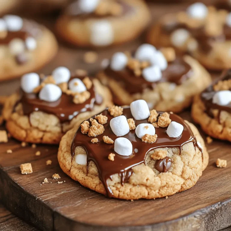 Für S'mores Cookies benötigst du: - 1 Tasse ungesalzene Butter, weich - 3/4 Tasse brauner Zucker, fest gepackt - 1/2 Tasse Kristallzucker - 1 großes Ei - 1 Teelöffel Vanilleextrakt - 2 Tassen Weizenmehl - 1 Teelöffel Natron - 1/2 Teelöffel Salz - 1 Tasse Schokoladenstückchen (Vollmilch oder halbsüß) - 1 Tasse Mini-Marshmallows - 1/2 Tasse zerbröselte Graham-Cracker (plus extra zum Bestreuen) Diese Zutaten geben den Keksen ihren besonderen Geschmack und das typische S'mores-Gefühl. Achte darauf, die Butter weich zu machen. So lässt sie sich gut vermixen. Verwende frische Zutaten. Sie verbessern den Geschmack. Wenn du die Kekse knusprig magst, backe sie etwas länger. Für weichere Kekse nimm sie früher raus. Die Schokoladenstückchen kannst du nach deinem Geschmack wählen. Wenn du glutenfrei backen möchtest, nutze glutenfreies Mehl. Statt Butter kannst du Kokosöl verwenden, um die Kekse vegan zu machen. Für einen nussigen Geschmack füge gehackte Nüsse hinzu. So kannst du die Kekse an deine Bedürfnisse anpassen. Du findest die vollständige Rezeptanleitung im Abschnitt "Vollständiges Rezept". Heize deinen Ofen auf 175 °C vor. Dies ist wichtig, damit die Kekse gleichmäßig backen. Lege zwei Backbleche mit Backpapier aus. Das Backpapier hilft, dass die Kekse nicht kleben bleiben. Du kannst auch ein Backblech mit Silikonmatte verwenden, wenn du das hast. Nimm eine große Schüssel. Gib die weiche Butter, den braunen Zucker und den Kristallzucker hinein. Schlage die Mischung mit einem Handmixer schaumig. Das dauert etwa 2-3 Minuten. Füge dann das Ei und den Vanilleextrakt hinzu. Mische alles gut. In einer separaten Schüssel vermische das Weizenmehl, das Natron und das Salz. Gib die trockenen Zutaten nach und nach zu den feuchten Zutaten. Rühre schnell um, bis ein gleichmäßiger Teig entsteht. Füge die Schokoladenstückchen, die Mini-Marshmallows und die zerbröselten Graham-Cracker hinzu. Hebe sie vorsichtig unter, damit sie gleichmäßig verteilt sind. Mit einem Esslöffel oder einem Keksportionierer setzte gleich große Portionen des Teigs auf die Backbleche. Lass etwa 5 cm Abstand zwischen den Keksen. Streue etwas zerbröselte Graham-Cracker oben drauf. Das gibt den Keksen eine tolle Textur. Backe die Kekse im vorgeheizten Ofen für 10-12 Minuten. Die Ränder sollten leicht goldbraun sein, während die Mitte noch weich bleibt. Lasse die Kekse etwa 5 Minuten auf den Backblechen abkühlen. Danach lege sie auf ein Kuchengitter, um vollständig auszukühlen. Für das vollständige Rezept schau dir das [Full Recipe] an. Um die perfekte Konsistenz für S'mores Kekse zu erreichen, ist es wichtig, die Butter weich, aber nicht flüssig zu verwenden. Schlage die Butter gut mit den Zuckern, bis die Mischung hell und luftig ist. Mische die trockenen Zutaten nicht zu lange mit der Butter. Zu langes Rühren macht die Kekse fest und hart. Achte darauf, dass du die Mini-Marshmallows und Schokoladenstückchen vorsichtig unter den Teig hebst. So bleiben sie ganz und sorgen für einen tollen Biss. Ein häufiger Fehler ist, die Kekse zu lange zu backen. Du willst, dass die Ränder leicht goldbraun sind und die Mitte noch weich bleibt. Überprüfe die Kekse nach 10 Minuten. Wenn sie zu hell aussehen, lass sie noch kurz im Ofen. Ein weiterer Fehler ist, die Kekse zu nah zusammen zu setzen. Sie laufen beim Backen auseinander. Halte mindestens 5 cm Abstand zwischen den Keksen. So bekommst du gleichmäßige und schön geformte Kekse. Für die Präsentation lege die Kekse auf ein rustikales Holztablett. Das gibt einen schönen, einladenden Look. Du kannst einige Marshmallows und Schokoladenstückchen daneben legen. Ein weiterer Tipp: Träufle geschmolzene Schokolade über die Kekse. Das sieht nicht nur lecker aus, sondern schmeckt auch fantastisch. Diese kleinen Details machen den Unterschied und beeindrucken deine Gäste. {{image_4}} S'mores Kekse sind sehr vielseitig. Du kannst die Schokolade nach deinem Geschmack wählen. Dunkle Schokolade gibt einen intensiven Geschmack. Weiße Schokolade bringt eine süße Note. Auch Nüsse sind eine tolle Ergänzung. Walnüsse oder Mandeln passen gut dazu. Wenn du mehr Crunch magst, füge Haferflocken hinzu. Sie geben den Keksen eine schöne Textur. Für die Feiertage kannst du die Kekse anpassen. Füge zum Beispiel Zimt oder Muskatnuss hinzu. Diese Gewürze machen die Kekse besonders festlich. Zu Halloween kannst du orangefarbene Schokoladenstückchen verwenden. Für Weihnachten sind rote und grüne M&Ms eine tolle Idee. Du kannst auch kleine Zuckerstreusel verwenden. Sie verleihen den Keksen Farbe und Spaß. Wenn du glutenfrei backen möchtest, ersetze das Weizenmehl. Verwende glutenfreies Mehl oder Mandelmehl. Achte darauf, dass alle anderen Zutaten ebenfalls glutenfrei sind. Für vegane Kekse ersetze die Butter durch Kokosöl oder vegane Margarine. Benutze ein Flax-Ei anstelle des Hühnereis. Mische dazu 1 Esslöffel Leinsamenmehl mit 2,5 Esslöffeln Wasser. Lass es 5 Minuten stehen. So kannst du die Kekse für alle genießen. Du findest das komplette Rezept für diese S'mores Kekse hier: [Full Recipe]. Um die S'mores Kekse frisch zu halten, bewahre sie in einem luftdichten Behälter auf. Du kannst sie auch zwischen Schichten von Backpapier legen. Das verhindert, dass sie aneinander kleben. Lagere die Kekse an einem kühlen, trockenen Ort. So bleiben sie weich und lecker. Diese Kekse sind bis zu einer Woche haltbar. Nach ein paar Tagen können sie etwas fester werden. Wenn du die Kekse länger aufbewahren willst, kannst du sie einfrieren. Lege die Kekse in einen gefrierfesten Beutel. So bleiben sie bis zu drei Monate frisch. Zum Auftauen lass sie einfach bei Raumtemperatur liegen. Um die Kekse wieder warm und köstlich zu machen, lege sie für 10-15 Sekunden in die Mikrowelle. Das macht sie weich und schokoladig. Du kannst sie auch im Ofen aufwärmen. Lege sie bei 150 °C für etwa 5 Minuten hinein. Serviere die Kekse warm mit einem Glas Milch oder einer Tasse heißer Schokolade. Diese Kombination macht jeden Biss noch besser. Um S'mores Kekse ohne Eier zu machen, können Sie Apfelmus verwenden. Ersetzt ein großes Ei mit 1/4 Tasse Apfelmus. Dies gibt Feuchtigkeit und bindet die Zutaten. Eine andere Option ist Leinsamen. Mischen Sie 1 Esslöffel gemahlenen Leinsamen mit 2,5 Esslöffeln Wasser. Lassen Sie es 5 Minuten stehen, bis es geliert. Verwenden Sie es dann anstelle von einem Ei. Beide Methoden geben den Keksen die richtige Textur. Ja, Sie können verschiedene Schokoladensorten verwenden. Probieren Sie Zartbitterschokolade für einen intensiveren Geschmack. Weiße Schokolade bringt eine süße Note. Sie können auch Schokoladenstückchen mit Nüssen oder anderen Geschmäckern wählen. Seien Sie kreativ! Mischen Sie verschiedene Sorten, um einen einzigartigen Keks zu kreieren. Achten Sie darauf, die Menge an Schokolade gleich zu halten. Das Rezept ergibt etwa 24 Kekse. Die genaue Anzahl hängt von der Größe der Portionen ab. Verwenden Sie einen Keksportionierer, um gleichmäßige Kekse zu formen. So backen sie gleichmäßig und sehen toll aus. Sie können auch kleinere oder größere Kekse machen. Denken Sie daran, die Backzeit anzupassen, wenn Sie die Größe ändern. Zusammengefasst haben wir die Zutaten, die Zubereitung und wichtige Tipps für perfekte Kekse besprochen. Du hast auch gelernt, wie du Variationen und Lagerung optimal angehst. Denke daran, mit den Zutaten zu experimentieren und deine eigenen Anpassungen vorzunehmen. So erschaffst du Kekse, die genau deinen Vorlieben entsprechen. Ich hoffe, du bist inspiriert, die Rezepte auszuprobieren und Spaß beim Backen zu haben!