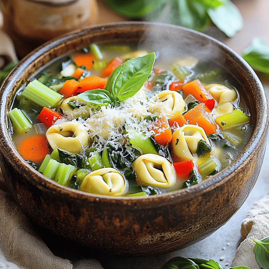 Für die perfekte Gemüsereiche Tortellini-Suppe brauchst du einige wichtige Zutaten. Hier ist eine Liste: - 1 Esslöffel Olivenöl - 1 mittelgroße Zwiebel, gewürfelt - 2 Knoblauchzehen, fein gehackt - 2 mittelgroße Karotten, gewürfelt - 2 Selleriestangen, gewürfelt - 1 rote Paprika, grob gehackt - 1 Zucchini, grob gehackt - 1 Tasse frischer Spinat, grob gehackt - 1 Dose (400 g) gewürfelte Tomaten, undrainiert - 4 Tassen Gemüsebrühe - 1 Teelöffel getrockneter Oregano - 1 Teelöffel getrocknetes Basilikum - 1/2 Teelöffel Salz - 1/4 Teelöffel schwarzer Pfeffer - 1 Packung (250 g) frische Käse-Tortellini - 1 Tasse tiefgefrorene Erbsen - Geriebener Parmesan (zum Servieren) - Frische Basilikumblätter (zum Garnieren) Jede Zutat spielt eine wichtige Rolle in diesem Rezept. Das Olivenöl bringt gesunde Fette, und die Zwiebel gibt Geschmack. Knoblauch fügt ein tolles Aroma hinzu. Karotten und Sellerie machen die Suppe süßlich und knackig. Die Paprika und Zucchini bringen Farbe und Vitamine. Spinat sorgt für einen nahrhaften Kick. Du kannst viele verschiedene Gemüsesorten in die Suppe geben. Brokkoli, Grünkohl oder Erbsen funktionieren auch gut. Diese Gemüse sind reich an Nährstoffen. Brokkoli hat viel Vitamin C. Grünkohl ist ein guter Eisenlieferant. Erbsen bringen Ballaststoffe und Protein. Wenn du das Gemüse wechselst, ändert sich auch der Geschmack. So bleibt die Suppe immer spannend. Du kannst auch saisonales Gemüse nutzen. Im Frühling sind Spargel und Erbsen lecker. Im Herbst sind Kürbis und Süßkartoffeln toll. Die Gewürze sind das Herz der Suppe. Oregano und Basilikum geben ein italienisches Flair. Sie sorgen für einen tiefen Geschmack. Salz und Pfeffer sind wichtig für die richtige Würze. Probier auch andere Gewürze aus. Paprika bringt eine mild-süße Note. Ein Hauch von Kreuzkümmel kann der Suppe eine neue Dimension geben. Du kannst die Gewürze nach deinem Geschmack anpassen. So wird jede Schüssel einzigartig. Für das volle Rezept schau dir die [Full Recipe] an. Beginne mit der Vorbereitung der Zutaten. Das macht das Kochen einfacher. Du brauchst frisches Gemüse und Gewürze. Hier sind die Zutaten, die du vorbereiten solltest: - 1 Esslöffel Olivenöl - 1 mittelgroße Zwiebel, gewürfelt - 2 Knoblauchzehen, fein gehackt - 2 mittelgroße Karotten, gewürfelt - 2 Selleriestangen, gewürfelt - 1 rote Paprika, grob gehackt - 1 Zucchini, grob gehackt - 1 Tasse frischer Spinat, grob gehackt - 1 Dose (400 g) gewürfelte Tomaten, undrainiert - 4 Tassen Gemüsebrühe - 1 Teelöffel getrockneter Oregano - 1 Teelöffel getrocknetes Basilikum - 1/2 Teelöffel Salz - 1/4 Teelöffel schwarzer Pfeffer - 1 Packung (250 g) frische Käse-Tortellini - 1 Tasse tiefgefrorene Erbsen - Geriebener Parmesan (zum Servieren) - Frische Basilikumblätter (zum Garnieren) Sorge dafür, dass alles gut gewaschen und vorbereitet ist. Dies spart Zeit während des Kochens. Jetzt geht es ans Kochen! Erhitze das Olivenöl in einem großen Topf. Bei mittlerer Hitze ist es am besten. Füge die gewürfelte Zwiebel hinzu und dünste sie 3-4 Minuten. Sie sollte weich und durchsichtig sein. Dann rühre den Knoblauch ein und brate ihn für eine weitere Minute an. So entfaltet er sein Aroma. Danach gib die Karotten und den Sellerie in den Topf. Dünste sie 5-6 Minuten lang. Sie sollten anfangen, weich zu werden. Jetzt füge die rote Paprika, Zucchini und den Spinat hinzu. Koche alles für 3-4 Minuten. Der Spinat sollte zusammenfallen. Gieße die gewürfelten Tomaten und die Gemüsebrühe in den Topf. Rühre Oregano, Basilikum, Salz und Pfeffer ein. Lass die Mischung sanft köcheln. Wenn die Suppe kocht, füge die frischen Tortellini und die gefrorenen Erbsen hinzu. Koche sie nach der Verpackungsanweisung, etwa 3-5 Minuten. Die Tortellini sind fertig, wenn sie an die Oberfläche schwimmen. Serviere die heiße Suppe in Schalen. Garniere sie mit geriebenem Parmesan und frischen Basilikumblättern. Diese Zutaten bringen zusätzlichen Geschmack und Farbe. Du kannst auch frisches Brot dazu reichen. Es passt perfekt zu dieser warmen Suppe. Wenn du mehr über die Zubereitung erfahren möchtest, schau dir die [Full Recipe] an. Ein häufiger Fehler ist, die Gemüse nicht genug zu garen. Achte darauf, dass das Gemüse weich ist, bevor du die Brühe hinzufügst. So erhältst du mehr Geschmack. Ein weiterer Fehler ist, die Tortellini zu lange zu kochen. Sie werden matschig. Halte dich an die Packungsanweisung und schau, ob sie an die Oberfläche schwimmen. Die Tortellini sind am besten, wenn sie gerade gar sind. Normalerweise dauert das 3 bis 5 Minuten. Beginne, sie zu überprüfen, sobald sie an die Oberfläche steigen. Das zeigt, dass sie fast fertig sind. Lass sie nicht länger als nötig kochen. So bleiben sie zart und lecker. Wenn die Suppe zu dick ist, füge einfach mehr Brühe hinzu. Du kannst auch Wasser verwenden, um die Konsistenz zu verbessern. Wenn du eine dickere Suppe magst, lass die Brühe etwas länger köcheln. Das lässt die Aromen intensiver werden. Ein Pürierstab kann helfen, die Suppe cremiger zu machen, wenn du eine samtige Textur wünschst. Verpasse nicht die Gelegenheit, die vollständige Anleitung für die gemüsereiche Tortellini-Suppe zu lesen. {{image_4}} Die Veggie-Loaded Tortellini-Suppe ist sehr anpassbar. Für glutenfreie Optionen, nutze glutenfreie Tortellini. Du kannst auch Gemüsebrühe verwenden, die glutenfrei ist. Möchtest du die Suppe vegan machen? Lass die Käse-Tortellini weg und wähle pflanzliche Brühe. Diese Anpassungen machen die Suppe für viele Ernährungsbedürfnisse geeignet. Um mehr Protein hinzuzufügen, kannst du gekochtes Hühnchen hinzufügen. Schneide es in kleine Stücke und gib es in die Suppe, wenn die Tortellini fast fertig sind. Auch Bohnen sind eine tolle Wahl. Schwarze Bohnen oder Kichererbsen bringen Geschmack und gesunde Nährstoffe. Diese Zutaten machen die Suppe nahrhafter und sättigender. Die Herbst- und Wintermonate bringen viele leckere Gemüsesorten. Kürbis und Pastinaken sind großartige Ergänzungen. Im Frühling kannst du Erbsen und Spargel verwenden. Diese saisonalen Zutaten bringen frische Aromen in die Suppe. Experimentiere mit Gemüse, das du magst. Jede Variation macht die Suppe einzigartig und spannend. Du findest die gesamte Anleitung in der [Full Recipe]. Du kannst die Gemüsereiche Tortellini-Suppe einfach im Kühlschrank aufbewahren. Fülle die Suppe in einen luftdichten Behälter. Lass sie abkühlen, bevor du den Deckel schließt. Die Suppe bleibt bis zu drei Tage frisch. Wenn du sie wieder aufwärmst, mache das langsam auf dem Herd oder in der Mikrowelle. Das Einfrieren ist eine großartige Option, wenn du viel übrig hast. Fülle die Suppe in gefriergeeignete Behälter oder Beutel. Lass etwas Platz für die Ausdehnung. Die Suppe kann bis zu drei Monate eingefroren werden. Zum Auftauen lege sie einfach über Nacht in den Kühlschrank. Du kannst sie auch direkt in einem Topf auf niedriger Hitze auftauen. Im Kühlschrank bleibt die Suppe etwa drei Tage frisch. Im Gefrierfach kann sie bis zu drei Monate halten. Achte darauf, die Suppe gut zu verpacken, um Gefrierbrand zu vermeiden. Wenn sie seltsam riecht oder aussieht, wirf sie weg. So bleibst du sicher und gesund. Ja, du kannst die Tortellini-Suppe vegan machen. Ersetze die Käse-Tortellini durch vegane Tortellini. Viele Marken bieten köstliche Optionen an. Du kannst auch die Gemüsebrühe überprüfen, um sicherzustellen, dass sie vegan ist. Frisches Gemüse bleibt gleich. So bleibt der Geschmack stark und lecker. Wenn du keine frischen Tortellini hast, gibt es gute Alternativen. Du kannst gefrorene Tortellini verwenden. Diese sind oft genauso schmackhaft. Auch getrocknete Tortellini sind eine Option, aber koche sie länger. Du kannst auch Ravioli ausprobieren, um neuen Geschmack zu finden. Um die Suppe schärfer zu machen, füge Chili oder Cayennepfeffer hinzu. Beginne mit einer kleinen Menge und taste dich langsam voran. Du kannst auch frische oder getrocknete Chilischoten verwenden. Für extra Geschmack, probiere scharfe Paprika oder eine Prise Pfefferoni. So bekommst du die perfekte Schärfe für deinen Gaumen. Die Gemüsereiche Tortellini-Suppe ist ein leckeres Gericht. Wir haben die Hauptzutaten besprochen, die Vorbereitung erklärt und viele Tipps gegeben. Du kannst die Suppe nach deinem Geschmack anpassen. Du hast auch gelernt, wie du sie richtig lagerst. Denke daran, Fehler zu vermeiden und die Konsistenz zu kontrollieren. Diese Suppe ist einfach und gesund. Nutze die Variationen für mehr Abwechslung. Probiere sie aus und genieße das Ergebnis!