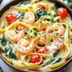 - 300 g Linguine oder Fettuccine - 500 g Garnelen, geschält und entdarmt - 3 Knoblauchzehen, fein gehackt - 1 mittelgroße Zwiebel, fein gewürfelt - 240 ml Sahne - 1 Tasse Kirschtomaten, halbiert - 1 Tasse Baby-Spinat - 1 Esslöffel Olivenöl - 1 Teelöffel Paprika - Salz und Pfeffer nach Geschmack - Frische Petersilie, gehackt (zum Garnieren) - 50 g geriebener Parmesan - Schale und Saft von 1 Zitrone Um diese cremige Garnelen-Pasta perfekt zuzubereiten, brauche ich die richtigen Zutaten. Ich wähle immer frische und hochwertige Produkte. Die Pasta, die ich benutze, ist entweder Linguine oder Fettuccine. Beide Sorten sind ideal, um die Soße gut zu halten. Die Garnelen sind das Herzstück dieses Gerichts. Ich achte darauf, dass sie geschält und entdarmt sind. So sparen wir Zeit beim Kochen. Der Knoblauch und die Zwiebel bringen einen tollen Geschmack. Ich hacke sie fein, damit sie gut in der Soße verteilt sind. Die Sahne macht die Soße schön cremig. Ich bevorzuge frische Sahne, weil sie den besten Geschmack hat. Kirschtomaten und Baby-Spinat fügen Frische und Farbe hinzu. Ein Esslöffel Olivenöl sorgt für einen tollen Geschmack. Paprika bringt etwas Würze. Ich benutze auch Salz und Pfeffer, um alles abzurunden. Für die Garnitur verwende ich frische Petersilie und geriebenen Parmesan. Die Zitrone gibt uns einen frischen Kick. Die Schale und der Saft machen die Pasta noch leckerer. Eine gute Auswahl an Zutaten ist der Schlüssel zu diesem Gericht. Wenn du die Zutaten hast, kannst du die cremige Garnelen-Pasta schnell und köstlich zubereiten. Für das vollständige Rezept schaue dir die Sektion "Full Recipe" an. Um die Linguine oder Fettuccine perfekt zu kochen, bringe zuerst in einem großen Topf gesalzenes Wasser zum Kochen. Füge die Pasta hinzu und koche sie gemäß der Verpackungsanweisung. Für al dente Pasta achte darauf, die Nudeln nur kurz zu garen. Sie sollten noch etwas Biss haben. Vergiss nicht, 120 ml Nudelwasser aufzuheben, um die Soße später zu verfeinern. Erhitze in einer großen Pfanne das Olivenöl bei mittlerer bis hoher Hitze. Gib die gewürfelte Zwiebel hinein und brate sie 3-4 Minuten lang an, bis sie glasig wird. Dann kommt der gehackte Knoblauch dazu. Rühre kurz um, bis der Knoblauch duftet. Füge nun die Garnelen hinzu, würze sie mit Salz und Pfeffer und brate sie 2-3 Minuten pro Seite. Sie sind perfekt, wenn sie rosa und opak sind. In derselben Pfanne reduziere die Hitze auf mittlere Stufe. Gieße die Sahne hinein und rühre gut um. Füge die halbierten Kirschtomaten und den Baby-Spinat hinzu. Koche alles 2-3 Minuten lang, bis das Gemüse weich ist. Diese Soße wird cremig und voller Geschmack. Gib die gebratenen Garnelen wieder in die Pfanne. Mische sie in der Sahnesoße, bis sie gut bedeckt sind. Füge den geriebenen Parmesan, die Zitronenschale und den Zitronensaft hinzu. Rühre alles gut um, bis der Käse schmilzt. Wenn die Soße zu dick ist, gib etwas von dem Nudelwasser hinzu. So passt du die Konsistenz perfekt an. Jetzt kommt der beste Teil! Gib die gekochte Pasta in die Pfanne und vermenge alles gründlich. Achte darauf, dass die Pasta gleichmäßig mit der Soße bedeckt ist. Serviere die cremige Garnelen-Pasta in Schalen oder auf einer großen Platte. Garniere sie mit frischer Petersilie und zusätzlichem Parmesan. Ein Hauch von Zitronenschale macht das Gericht noch schöner. Für die vollständige Anleitung schau dir das [Full Recipe] an. Um festzustellen, ob die Garnelen perfekt gegart sind, sollten sie rosa und opak sein. Sie ändern ihre Farbe, wenn sie gar sind. Achten Sie darauf, sie nicht zu lange zu kochen. Das macht sie zäh. Für mehr Geschmack können Sie die Garnelen marinieren. Eine einfache Marinade besteht aus Olivenöl, Knoblauch und Zitronensaft. Lassen Sie die Garnelen mindestens 15 Minuten marinieren, bevor Sie sie anbraten. Die Soße können Sie nach Ihrem Geschmack anpassen. Fügen Sie frische Kräuter wie Basilikum oder Petersilie hinzu. Gewürze wie Chili oder Pfeffer bringen mehr Schärfe. Für eine leichtere Soße können Sie die Sahne durch griechischen Joghurt ersetzen. Das macht die Soße cremig, aber weniger fettig. Wichtige Küchentechniken sind das richtige Anbraten der Garnelen und das Kochen der Pasta. Verwenden Sie eine große Pfanne, damit die Garnelen genug Platz haben. Ein Holzlöffel oder eine Zange helfen, die Garnelen gleichmäßig zu wenden. Einfache Utensilien wie eine große Pfanne, ein Topf für die Pasta und ein Sieb erleichtern den Kochprozess. Achten Sie darauf, dass alles bereitsteht, bevor Sie anfangen. So bleibt der Kochprozess schnell und einfach. Für das vollständige Rezept besuchen Sie die Seite [Full Recipe]. {{image_4}} Wenn du eine vegetarische Variante der cremigen Garnelen-Pasta möchtest, gibt es viele Möglichkeiten. Du kannst Gemüse wie Brokkoli, Paprika oder Zucchini verwenden. Diese Gemüse sorgen für Geschmack und Textur. Schneide sie in kleine Stücke und brate sie zusammen mit der Zwiebel an. So bekommst du eine leckere und gesunde Alternative. Wenn du keine Garnelen magst, probiere Hähnchen, Tofu oder Fisch. Jedes Protein hat seinen eigenen Geschmack und seine Textur. Hähnchen sollte in kleine Stücke geschnitten und etwas länger gekocht werden. Tofu muss gut gewürzt werden, um den Geschmack zu verbessern. Achte darauf, die Kochzeiten anzupassen, damit alles perfekt zubereitet wird. Für eine Low-Carb-Option kannst du Zoodles verwenden. Zoodles sind Zucchini-Nudeln und bieten eine leichte, frische Basis. Du kannst auch glutenfreie Pasta verwenden, wenn du Gluten vermeiden möchtest. Diese Alternativen sind einfach zu finden und passen gut zu der cremigen Soße. Experimentiere mit verschiedenen Sorten, um deinen perfekten Geschmack zu finden. Um die cremige Garnelen-Pasta einzufrieren, lassen Sie sie zuerst abkühlen. Teilen Sie die Pasta in Portionen auf und packen Sie sie in luftdichte Behälter. Sie können auch Gefrierbeutel verwenden. Achten Sie darauf, die Luft gut herauszudrücken. So bleibt die Pasta frisch. Zum Aufwärmen nehmen Sie die Portionen einfach aus dem Gefrierfach. Lassen Sie sie im Kühlschrank über Nacht auftauen. Sie können die aufgetaute Pasta in einer Pfanne oder Mikrowelle erhitzen. Fügen Sie etwas Sahne oder Nudelwasser hinzu, um die Soße zu beleben. Für die Lagerung im Kühlschrank ist es wichtig, die Pasta in einem luftdichten Behälter aufzubewahren. So bleibt sie länger frisch. Die Reste sind im Kühlschrank etwa 2-3 Tage haltbar. Achten Sie darauf, die Pasta nicht zu lange stehen zu lassen, um die Qualität zu sichern. Es gibt viele kreative Möglichkeiten, Reste zu verwerten. Sie können die Pasta in einem Auflauf verwenden. Mischen Sie sie mit Gemüse und Käse für ein neues Gericht. Auch als Füllung für Tortillas oder Wraps eignet sich die Pasta gut. Ein schnelles Rührei mit der Pasta ist ebenfalls lecker. Für weitere Ideen schauen Sie sich die Rezepte in [Full Recipe] an. Die Zubereitung dieser Pasta dauert insgesamt etwa 30 Minuten. Die Vorbereitungszeit beträgt 15 Minuten. Während dieser Zeit schneiden Sie die Zwiebel, den Knoblauch und die Tomaten. Dann kochen Sie die Pasta und braten die Garnelen an. Das Kochen der Pasta dauert etwa 10-12 Minuten, während das Braten der Garnelen und die Zubereitung der Soße nur etwa 15 Minuten in Anspruch nehmen. Diese schnelle Zubereitungszeit macht das Gericht perfekt für ein schnelles Abendessen. Die klassische Version dieser Pasta ist nicht glutenfrei, da sie mit Weizenpasta zubereitet wird. Sie können jedoch eine glutenfreie Alternative verwenden. Es gibt viele Sorten von glutenfreier Pasta, wie z.B. solche aus Reis oder Mais. Diese funktionieren gut in diesem Rezept. Achten Sie darauf, die Kochzeit nach den Anweisungen auf der Verpackung anzupassen. Ja, Sie können die Garnelen im Voraus zubereiten. Braten Sie sie einfach an und lassen Sie sie abkühlen. Lagern Sie die gekochten Garnelen in einem luftdichten Behälter im Kühlschrank. Sie bleiben dort für etwa 2 Tage frisch. Wenn Sie bereit sind zu kochen, können Sie die Garnelen einfach wieder in die Soße geben, um sie zu erwärmen. Achten Sie darauf, sie nicht zu lange zu garen, sonst werden sie zäh. Zu dieser Pasta passen viele leckere Beilagen. Ein einfacher grüner Salat oder geröstetes Gemüse ergänzen das Gericht gut. Ein frisches Baguette ist ideal, um die cremige Soße aufzutunken. Wenn Sie Wein trinken, probieren Sie einen trockenen Weißwein wie Sauvignon Blanc oder Chardonnay. Diese Weine harmonieren gut mit den Aromen der Pasta und den Garnelen. Zusammengefasst haben wir die Zutaten und Anleitungen für cremige Garnelen-Pasta durchgenommen. Du hast gelernt, wie man die Pasta kocht, die Garnelen anbrät und eine leckere Soße zubereitet. Denke an Variationen und Tipps, um das Gericht zu verfeinern. Egal, ob du auf eine vegetarische Version umsteigst oder Reste kreativ verwertest – du hast viele Optionen. Jetzt bist du bereit, deine eigene köstliche Pasta zu kreieren. Viel Spaß beim Kochen!