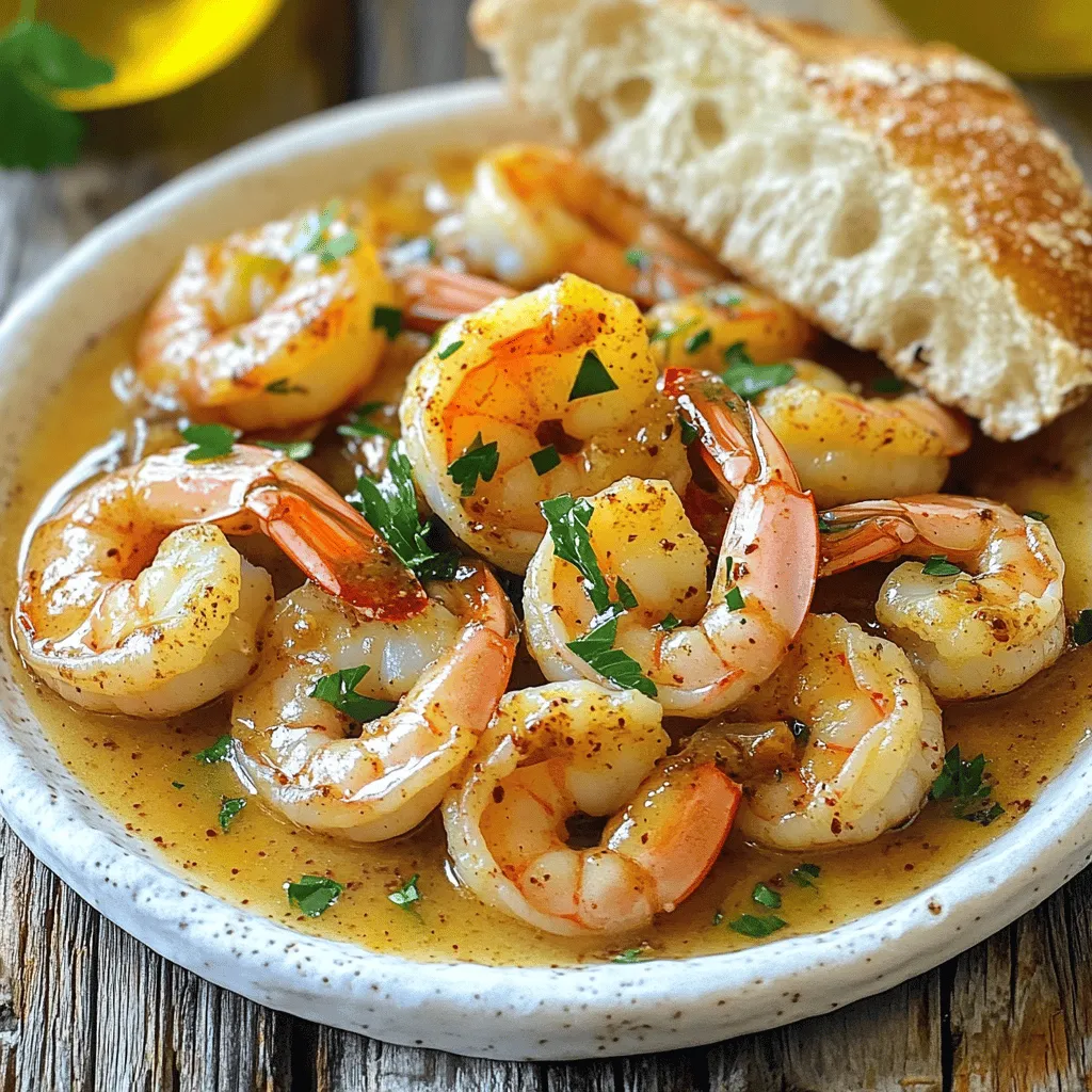 Für die perfekte Louisiana BBQ Garnelen brauchen Sie einige frische Zutaten. Hier ist, was Sie benötigen: - 450 g große Garnelen, geschält und entdarmt (Schwänze dran lassen) - 60 ml Olivenöl - 115 g ungesalzene Butter - 4 Knoblauchzehen, fein gehackt - 1 Esslöffel Worcestershire-Sauce - 1 Esslöffel scharfe Sauce (z.B. Tabasco) - 1 Esslöffel geräuchertes Paprikapulver - 1 Teelöffel Cayennepfeffer (nach Geschmack anpassen) - 1 Teelöffel Zwiebelpulver - 1 Teelöffel schwarzer Pfeffer - 2 Teelöffel Salz - 1 Esslöffel frischer Zitronensaft - 1/4 Tasse frische Petersilie, gehackt (zum Garnieren) - Krustiges französisches Brot (zum Servieren) Die Gewürze und Aromen machen dieses Gericht besonders. - Worcestershire-Sauce gibt Tiefe und Umami. - Die scharfe Sauce bringt eine angenehme Schärfe. - Geräuchertes Paprikapulver fügt einen rauchigen Geschmack hinzu. - Cayennepfeffer lässt das Gericht prickeln. - Zwiebel- und schwarzer Pfeffer runden die Aromen ab. Servieren Sie die BBQ Garnelen heiß auf einem großen Teller. - Bestreuen Sie sie mit frischer Petersilie. - Ein knuspriges französisches Brot ist ein Muss. Es hilft, die köstliche Sauce aufzusaugen. Diese Kombination macht das Essen noch besser. Genießen Sie die Aromen von Louisiana direkt in Ihrer Küche! Zuerst spülen Sie die Garnelen unter kaltem Wasser ab. Die Garnelen müssen frisch und sauber sein. Tupfen Sie sie dann mit Küchenpapier trocken. Dies hilft, die Sauce besser aufzunehmen. Lassen Sie die Schwänze dran, das sieht schön aus und macht das Essen einfacher. Erhitzen Sie in einer großen Pfanne Olivenöl und Butter bei mittlerer Hitze. Warten Sie, bis die Butter schmilzt. Fügen Sie dann den gehackten Knoblauch hinzu. Sautieren Sie ihn für etwa eine Minute. Der Knoblauch soll duften, aber nicht braun werden. Dies ist der erste Schritt zu einer leckeren Sauce. Nach dem Knoblauch fügen Sie die Worcestershire-Sauce und die scharfe Sauce hinzu. Rühren Sie dann das geräucherte Paprikapulver, den Cayennepfeffer, das Zwiebelpulver, den schwarzen Pfeffer und das Salz unter. Mischen Sie alles gut. Lassen Sie die Mischung 2-3 Minuten köcheln. So entwickeln sich alle Aromen. Jetzt fügen Sie die Garnelen in die Pfanne hinzu. Wenden Sie sie in der Sauce, damit sie schön bedeckt sind. Garen Sie die Garnelen 4-5 Minuten lang. Sie sind fertig, wenn sie rosa und undurchsichtig werden. Achten Sie darauf, sie nicht zu übergaren. Das wäre schade um die leckeren Garnelen. Nehmen Sie die Pfanne vom Herd. Rühren Sie den frischen Zitronensaft ein. Dieser gibt dem Gericht einen frischen Akzent. Die Garnelen sind nun bereit zum Servieren. Übertragen Sie die BBQ-Garnelen auf eine Servierplatte. Bestreuen Sie sie mit gehackter Petersilie. Servieren Sie das Gericht sofort mit knusprigem französischem Brot. So können Sie die köstliche Sauce schön aufdippen. Wenn Sie mehr Informationen suchen, schauen Sie sich die Full Recipe an! Die Garnelen brauchen etwas Zeit, um die richtige Temperatur zu erreichen. Lassen Sie sie nach dem Kochen etwa 5 Minuten ruhen. Dies hilft, die Aromen zu setzen und macht die Garnelen noch zarter. Wenn Sie sie sofort servieren, können sie etwas zäh werden. Um übergare Garnelen zu vermeiden, achten Sie auf die Kochzeit. Garen Sie die Garnelen nur 4-5 Minuten, bis sie rosa und undurchsichtig sind. Wenn die Garnelen anfangen, sich zu krümeln, sind sie übergart. Sie sollten leicht biegbar sein und einen schönen Glanz haben. Für Louisiana BBQ Garnelen ist knuspriges französisches Brot die beste Wahl. Es saugt die leckere Sauce gut auf. Wählen Sie ein Brot mit einer festen Kruste und weichem Inneren. So haben Sie die perfekte Kombination aus Texturen. Alternativ können Sie auch Baguette oder Ciabatta verwenden, um das Gericht zu vervollständigen. {{image_4}} Wenn du es schärfer magst, füge mehr Cayennepfeffer hinzu. Einige mögen auch frische Jalapeños. Du kannst sie klein schneiden und in die Pfanne werfen, wenn die Garnelen garen. Eine Prise geräucherte Paprika gibt ebenfalls einen tiefen Geschmack. Probiere auch Chipotle-Pulver für eine rauchige Schärfe. Wenn du eine vegetarische Version machen möchtest, ersetze die Garnelen durch Zucchini oder Pilze. Diese Gemüse nehmen die Aromen gut auf. Koche sie einfach genauso wie die Garnelen. Du kannst auch Tofu verwenden, um eine proteinreiche Option zu bieten. Stelle sicher, dass du den Tofu gut würzt, damit er viel Geschmack hat. Zu Louisiana BBQ Garnelen passen verschiedene Beilagen. Ein frischer Salat mit knackigem Gemüse ergänzt das Gericht gut. Reis oder Quinoa bieten eine sättigende Grundlage. Serviere auch knuspriges Brot, um die köstliche Sauce aufzunehmen. Du kannst auch Maisbrot oder Polenta ausprobieren. Diese Beilagen runden das Essen ab und machen es zu einem tollen Erlebnis. Wenn Sie BBQ Garnelen übrig haben, bewahren Sie sie in einem luftdichten Behälter auf. Stellen Sie sicher, dass die Garnelen abgekühlt sind, bevor Sie sie einpacken. Im Kühlschrank bleiben sie 2 bis 3 Tage frisch. Wenn Sie die Garnelen länger aufbewahren möchten, ist das Einfrieren eine gute Option. Um die Garnelen einzufrieren, legen Sie sie in einen gefrierfesten Beutel. Drücken Sie die Luft heraus, um Gefrierbrand zu vermeiden. Diese Methode hält die Garnelen bis zu 3 Monate frisch. Denken Sie daran, die Garnelen vor dem Kochen im Kühlschrank aufzutauen. Dies hilft, die Textur zu bewahren. Wärmen Sie die Garnelen schonend wieder auf, um ihre Saftigkeit zu erhalten. Erhitzen Sie sie in einer Pfanne bei mittlerer Hitze. Fügen Sie ein wenig Butter oder Olivenöl hinzu, um die Garnelen feucht zu halten. Rühren Sie sie sanft, bis sie durchgewärmt sind. Vermeiden Sie es, die Garnelen zu lange zu erhitzen, da sie sonst zäh werden. Für Louisiana BBQ Garnelen sind große, frische Garnelen ideal. Ich empfehle Garnelen der Größe 16/20. Diese sind perfekt für die Sauce. Frische Garnelen haben einen besseren Geschmack und eine festere Textur. Wenn möglich, kaufen Sie sie in der Schale. Sie behalten mehr Geschmack. Ja, Sie können die Garnelen im Voraus zubereiten. Kochen Sie die Garnelen und die Sauce, und kühlen Sie sie ab. Lagern Sie sie in einem luftdichten Behälter. Wenn Sie bereit sind zu essen, erwärmen Sie die Mischung auf niedriger Hitze. Achten Sie darauf, die Garnelen nicht zu übergaren. Sie sollten zart und saftig bleiben. In Louisiana gibt es viele Orte, die BBQ Garnelen servieren. Ein beliebtes Restaurant ist das "Café Amelie" in New Orleans. Auch "Deanie's Seafood" ist bekannt für seine leckeren Garnelen. Diese Plätze bieten die echte, lokalisierte Erfahrung. Probieren Sie die Garnelen mit knusprigem Brot, um die Sauce aufzusaugen. Louisiana BBQ Garnelen sind lecker und vielseitig. Wir haben die besten Zutaten und Gewürze erkundet. Ich habe eine einfache Anleitung gegeben, um die Garnelen perfekt zuzubereiten. Tipps helfen, die besten Ergebnisse zu erzielen, während Variationen dem Gericht eine besondere Note geben. Schließlich gibt es wichtige Infos zur Lagerung und häufige Fragen zu beantworten. Probieren Sie dieses Rezept aus und genießen Sie die Aromen von Louisiana!